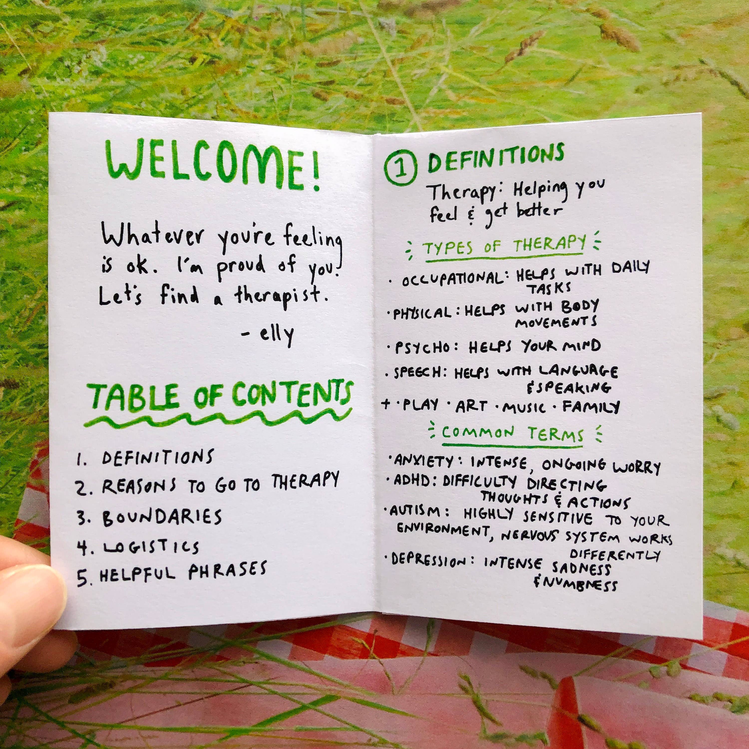 So You Want To See A Therapist Zine | Mental Health Support Therapy Mini Zine