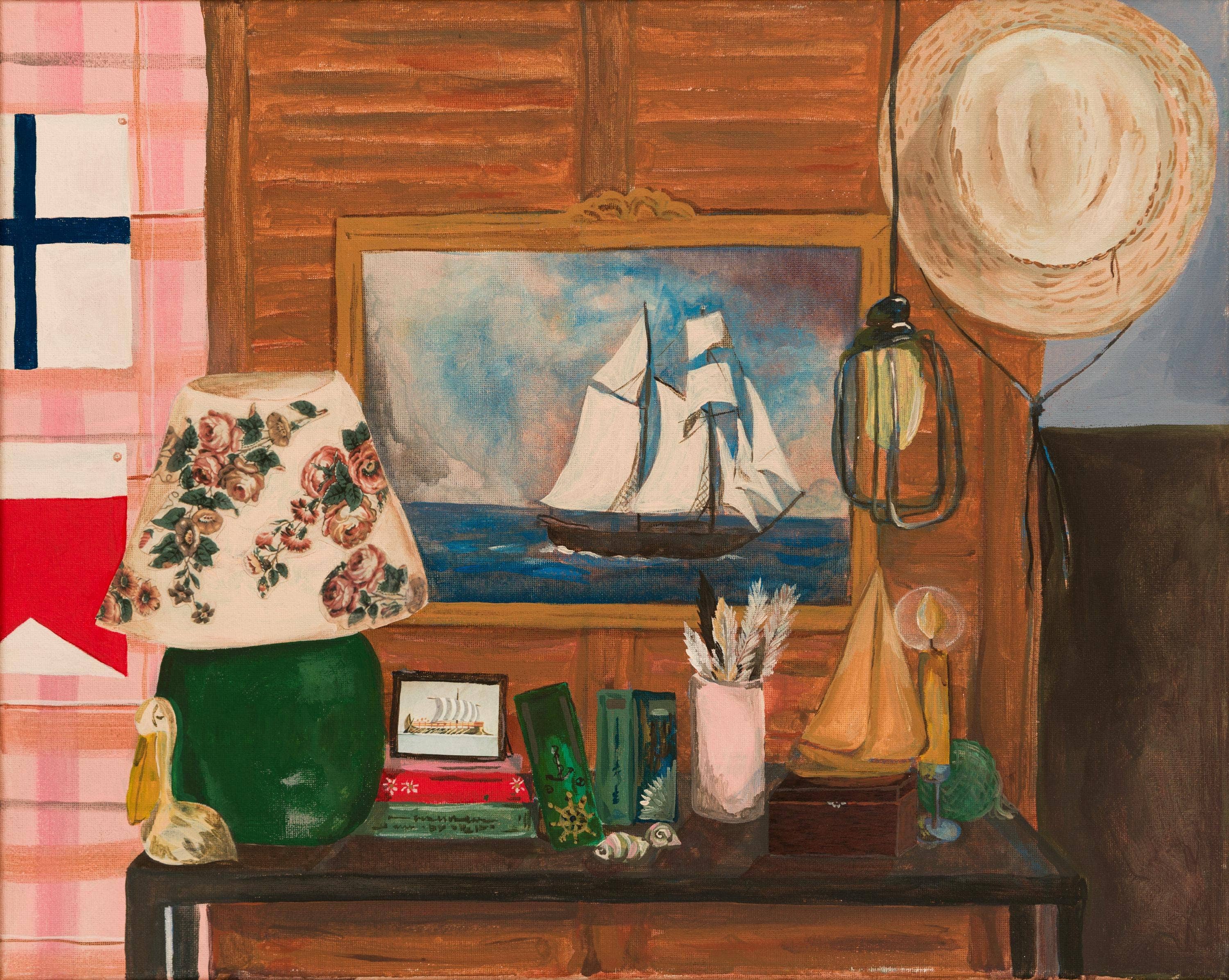 Retro Beach House art print, coastal wall art, nautical art: 8″×10″