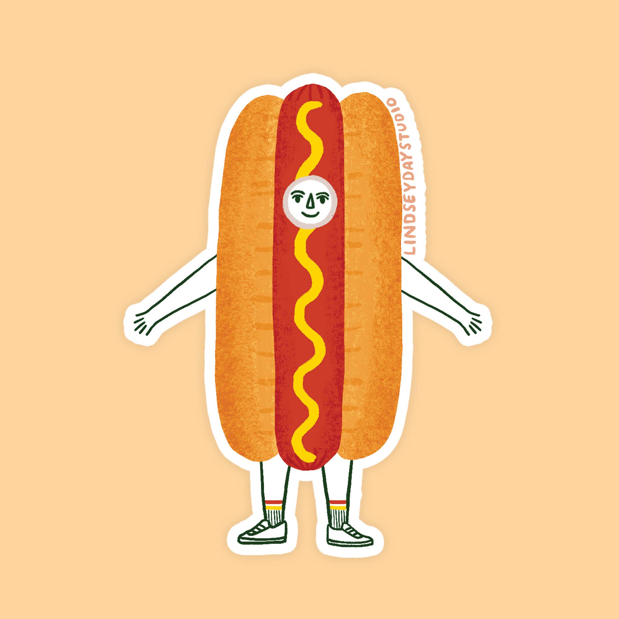 Hannah the Hot Dog Sticker, Funny Sticker, Food Sticker