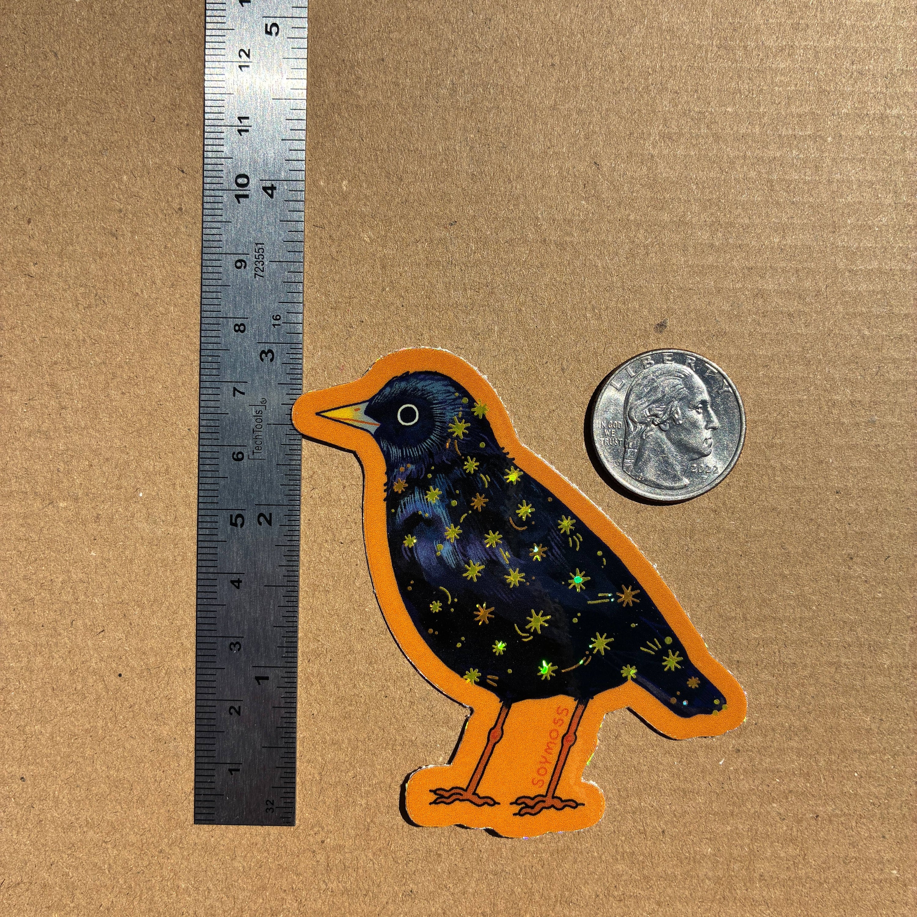 Starling Glitter Sticker