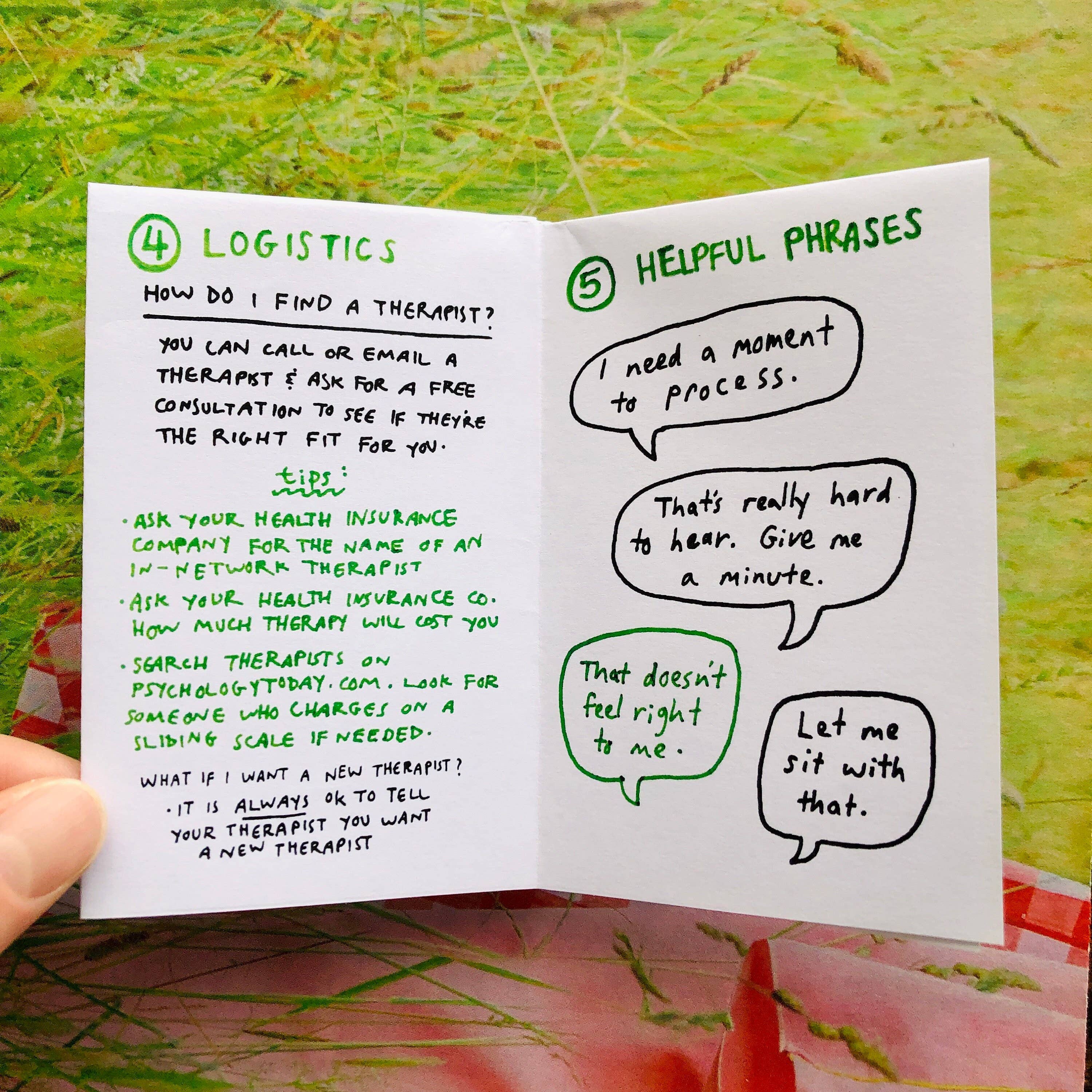 So You Want To See A Therapist Zine | Mental Health Support Therapy Mini Zine