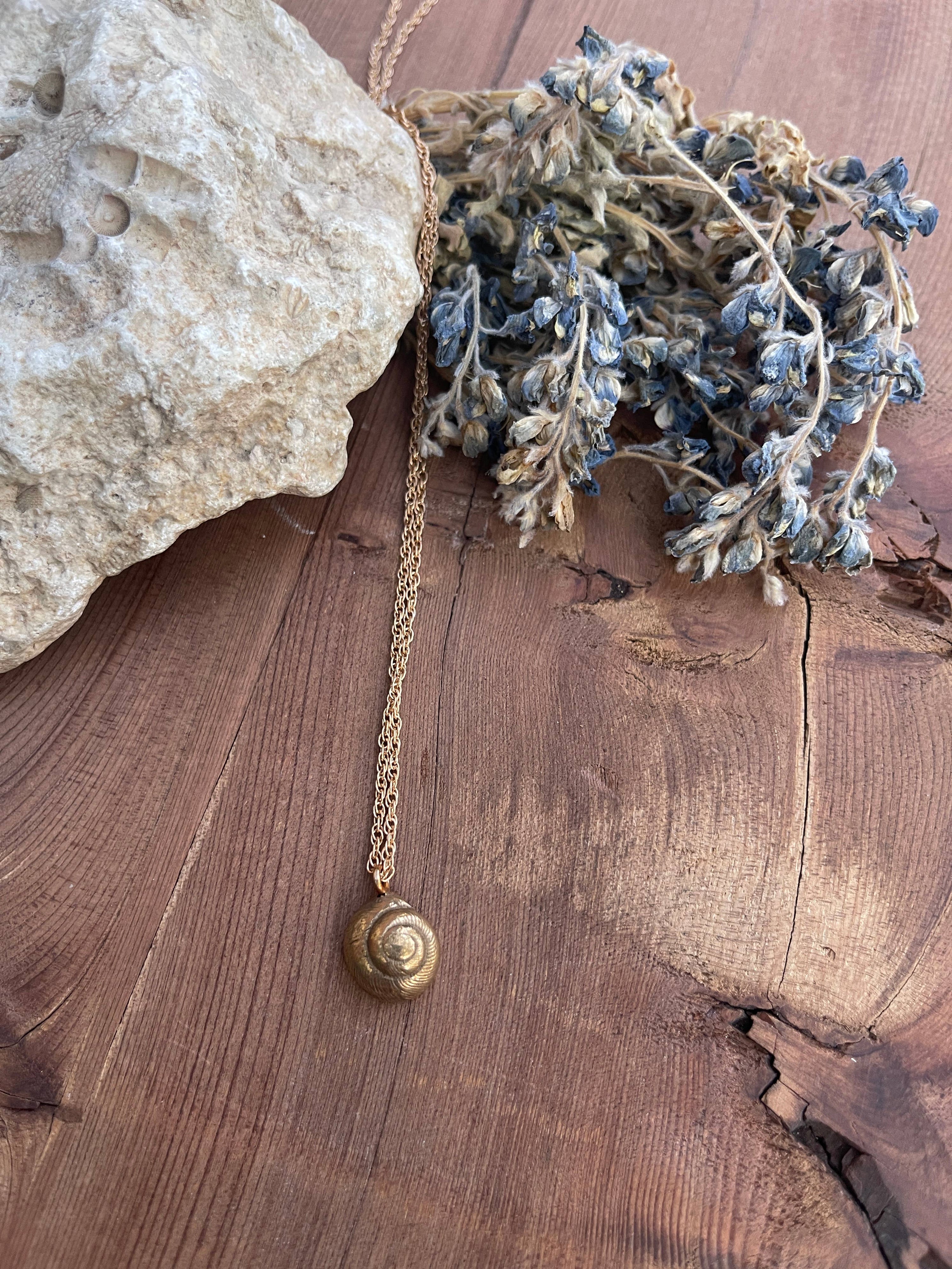 Snail Shell Necklace- Bronze