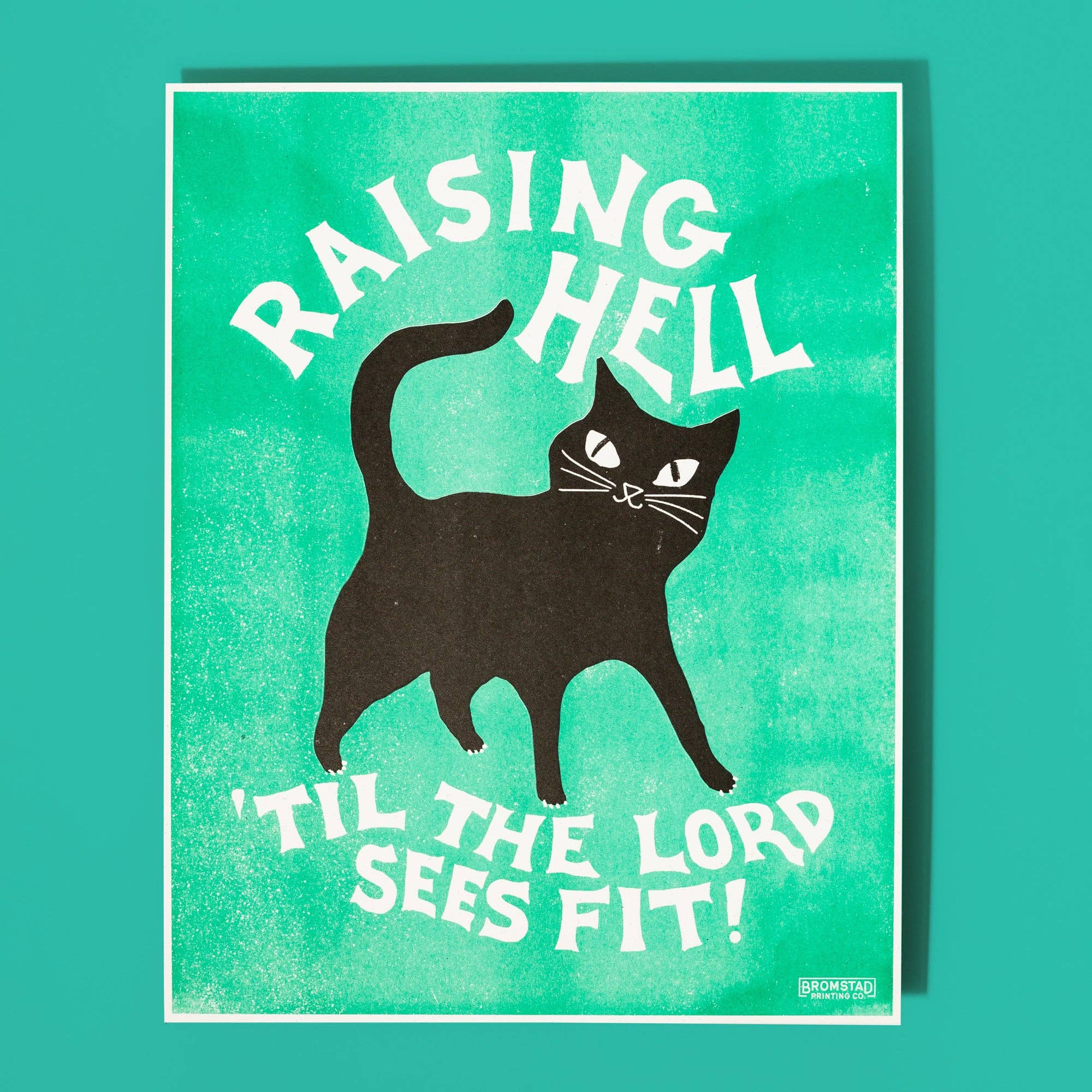 Raising Hell Cat - Risograph Print