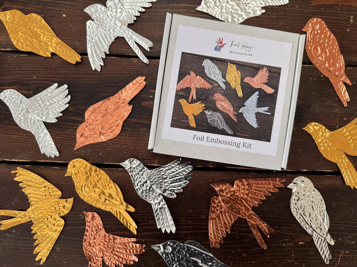 Birds Metal Foil Garland Embossing Kit - DIY embossed metal craft kit - makes tin garland, ornaments, and decorations