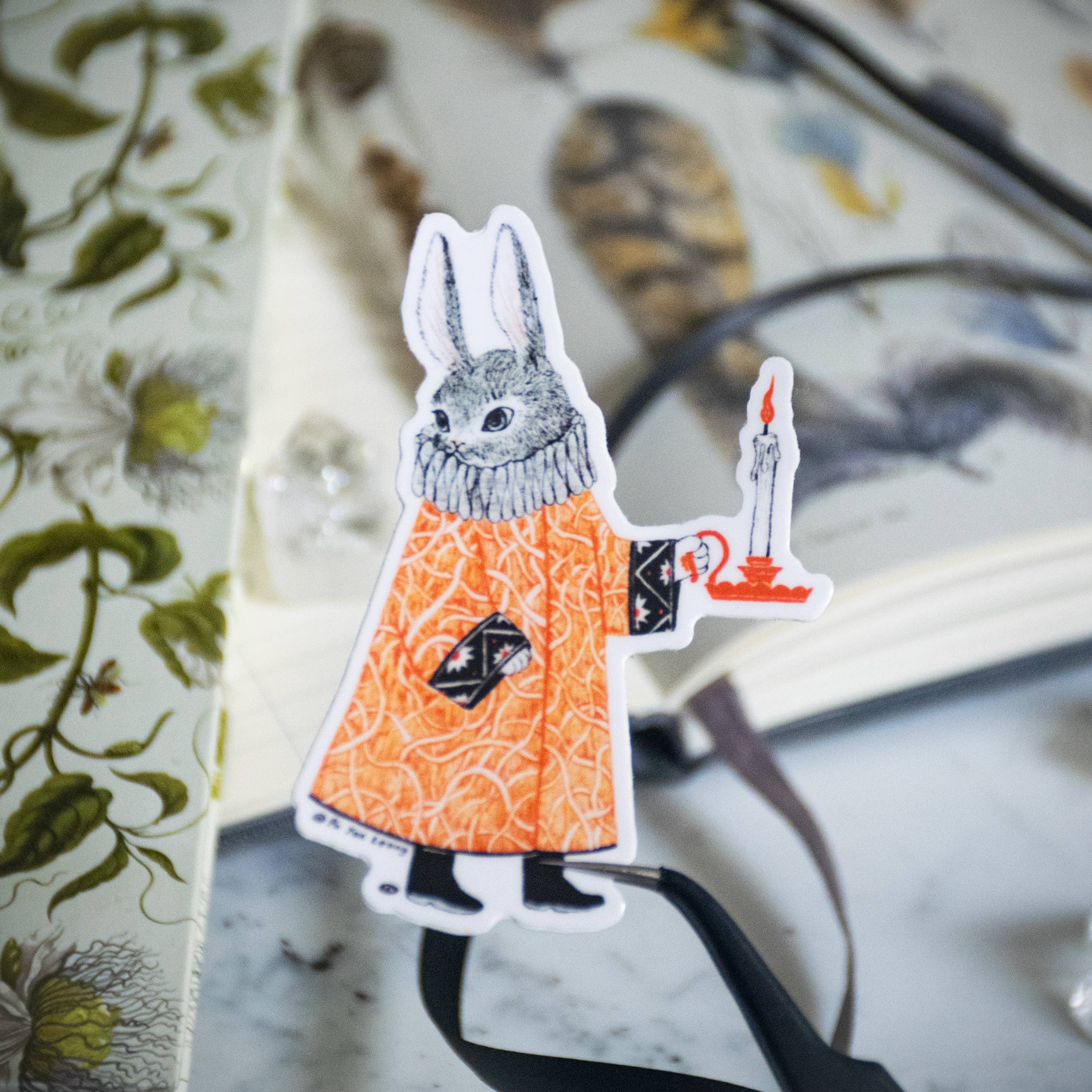 "Candlelit Rabbit" Vinyl Sticker