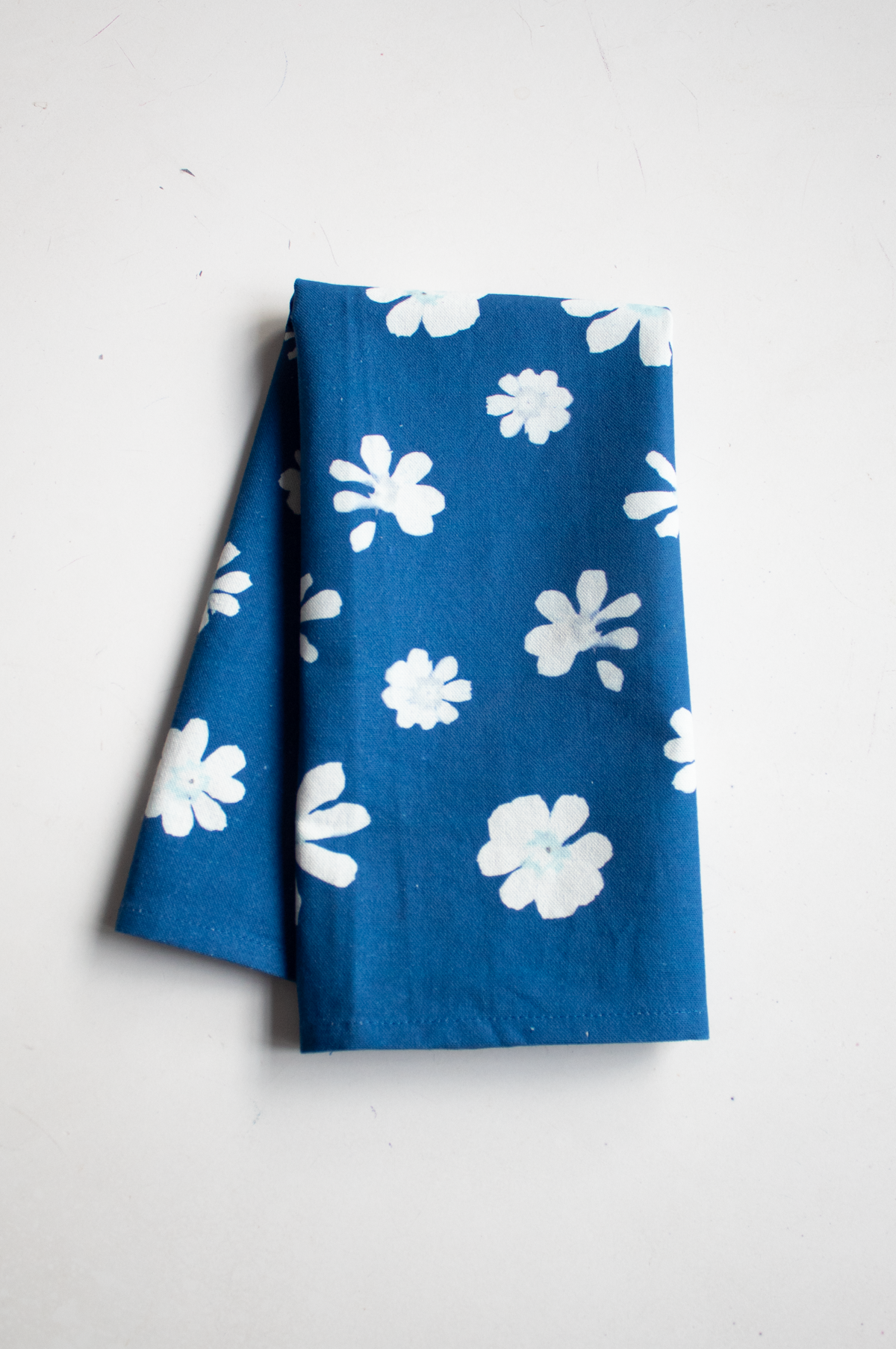 Cyanotype Flower Kitchen Tea Towel