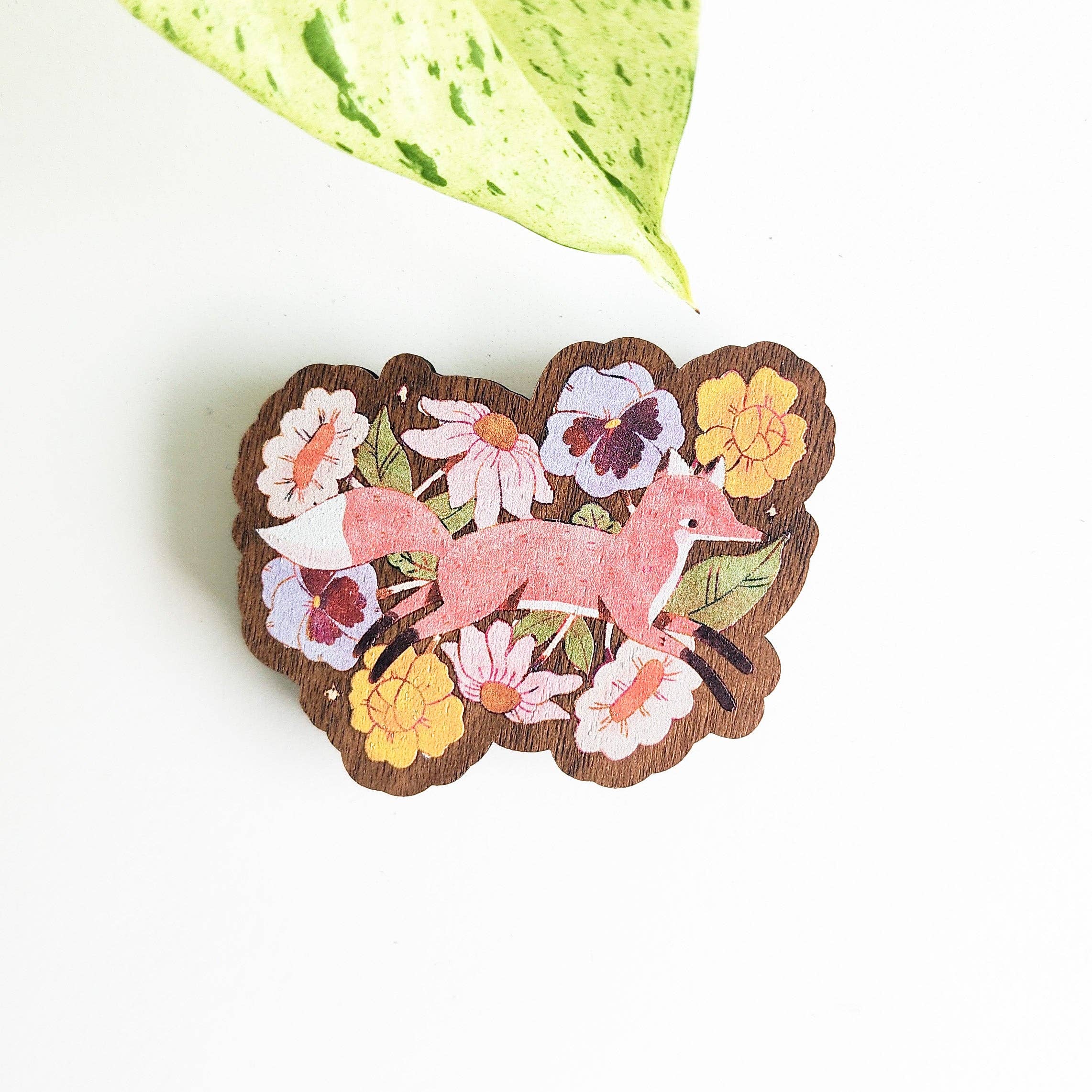 Fox in Blooms Refrigerator Magnet