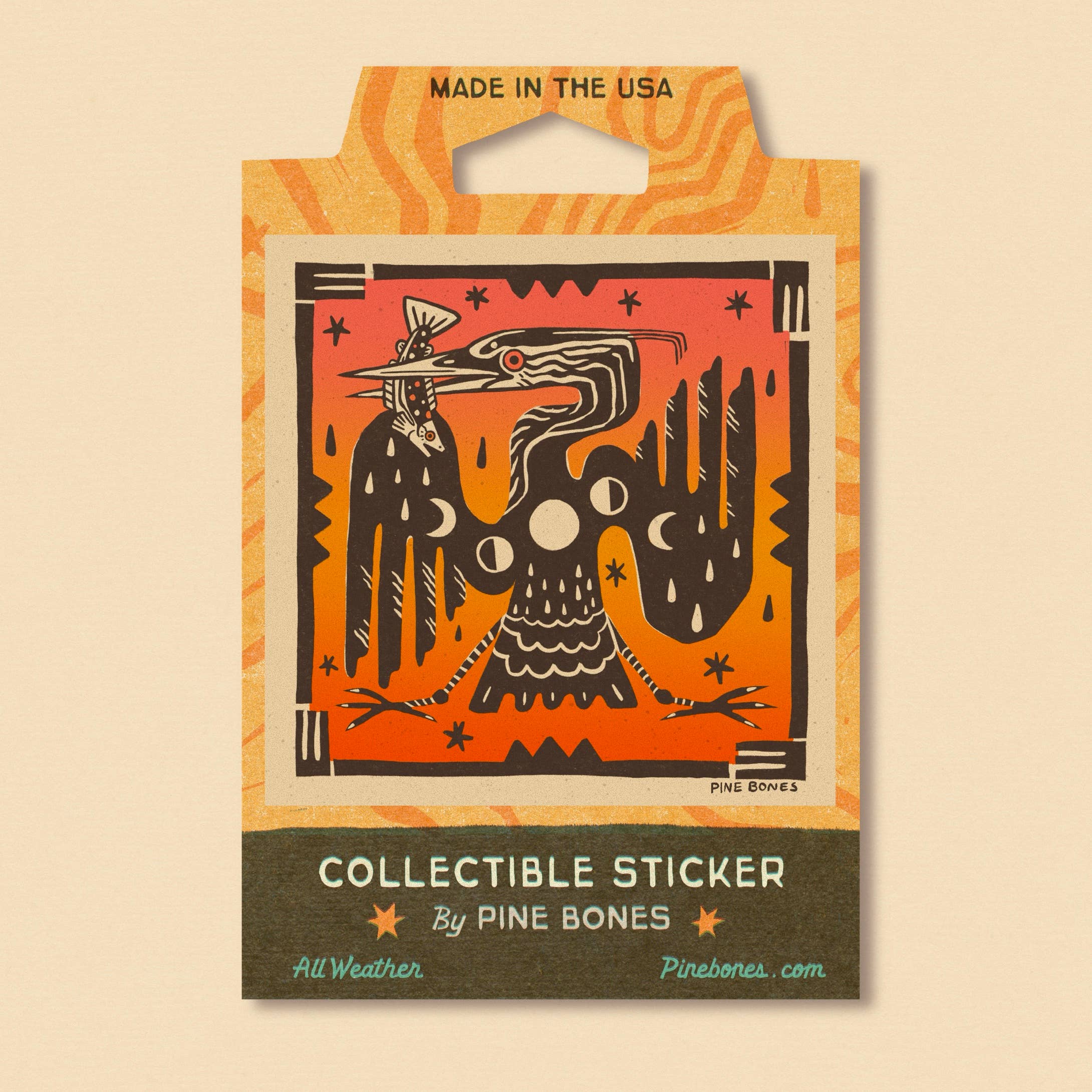 Heron Moon Dance - Durable & Weatherproof Sticker