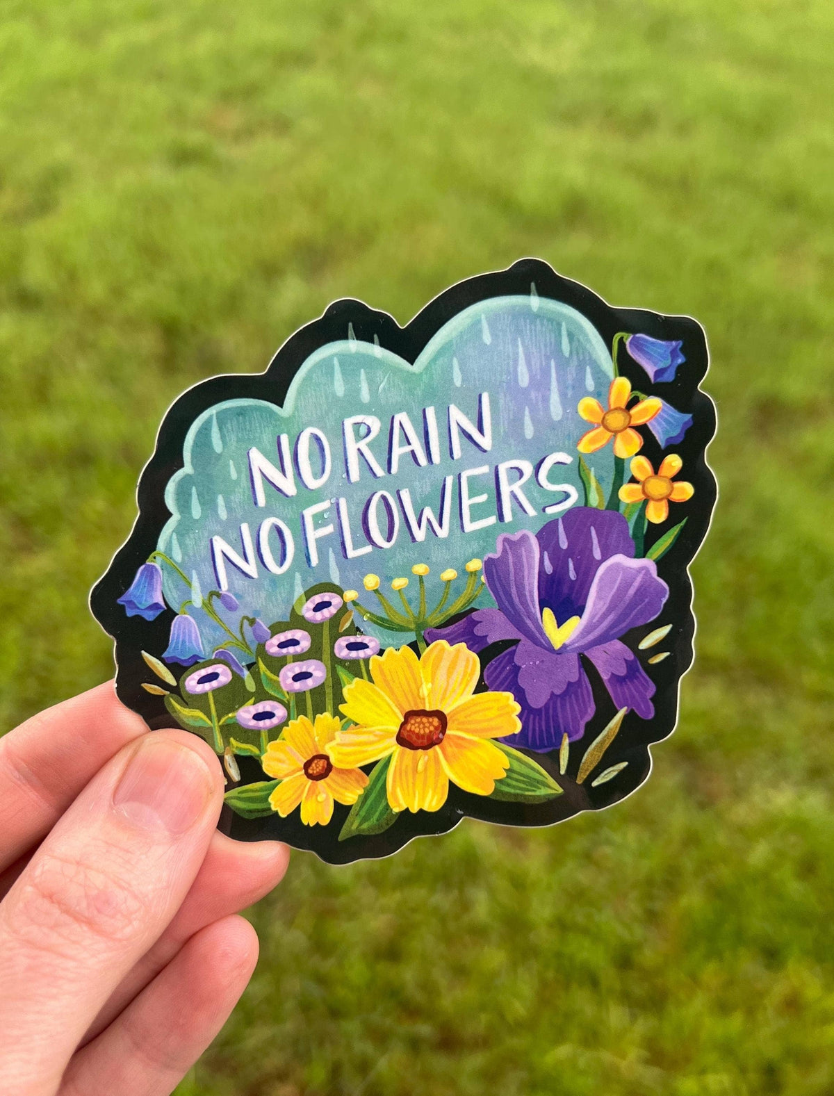 No Rain No Flowers Vinyl Sticker