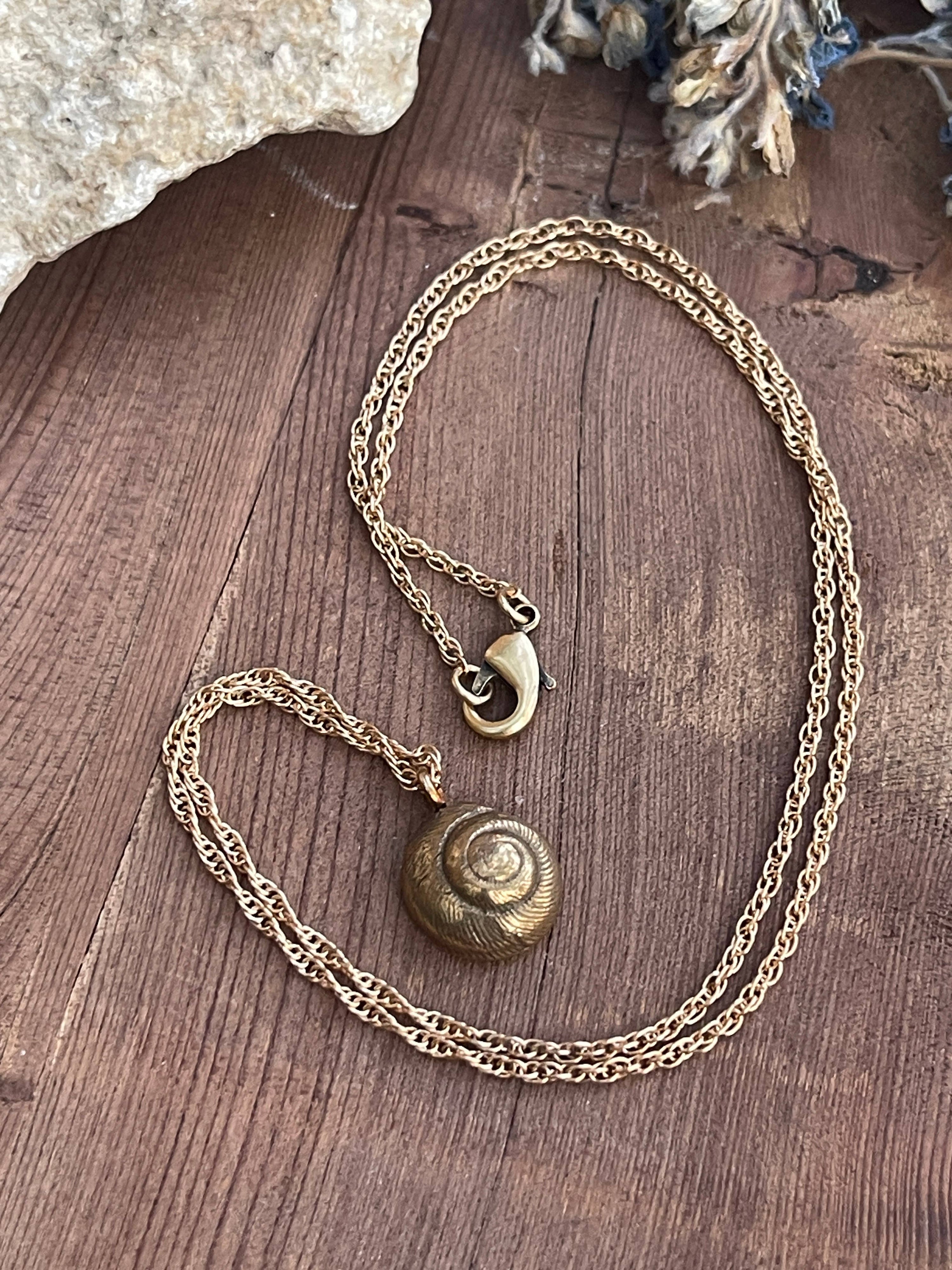 Snail Shell Necklace- Bronze