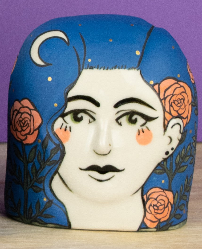 Lady Head with Roses