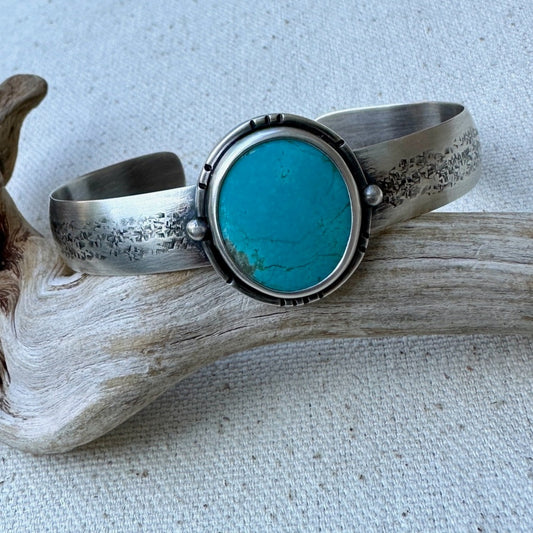 Turquoise Wide Hammered Band