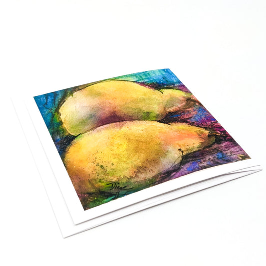Two Pears Still Life- Greeting Card