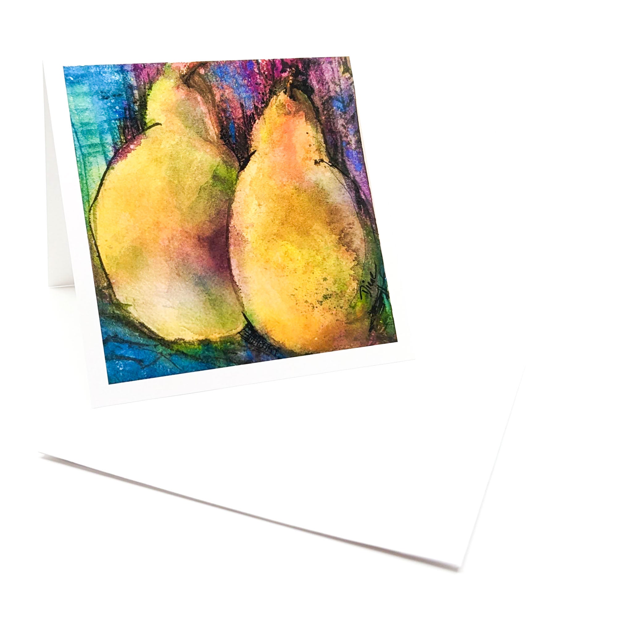 Two Pears Still Life- Greeting Card