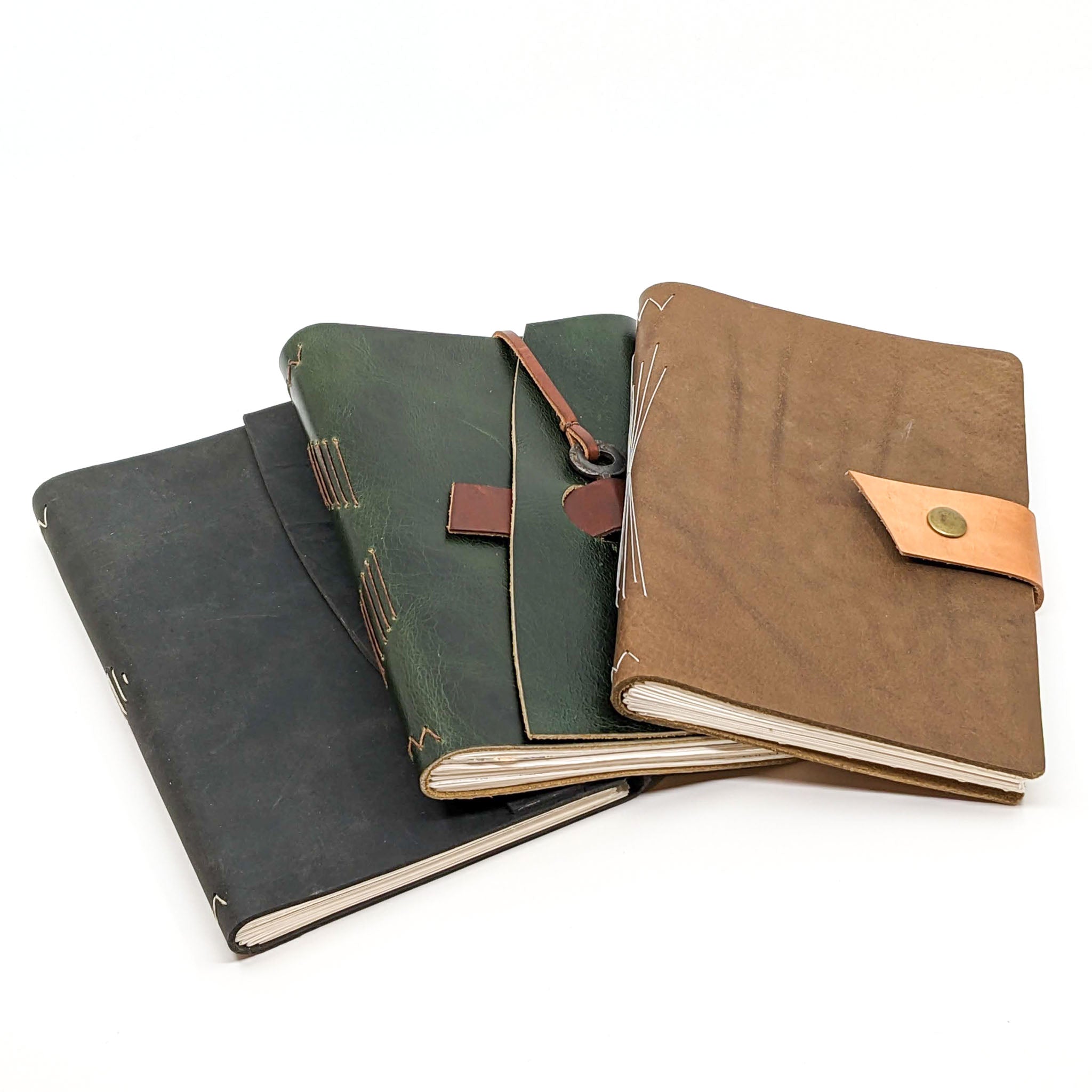 Med.  Leather Journal with Key or Snap