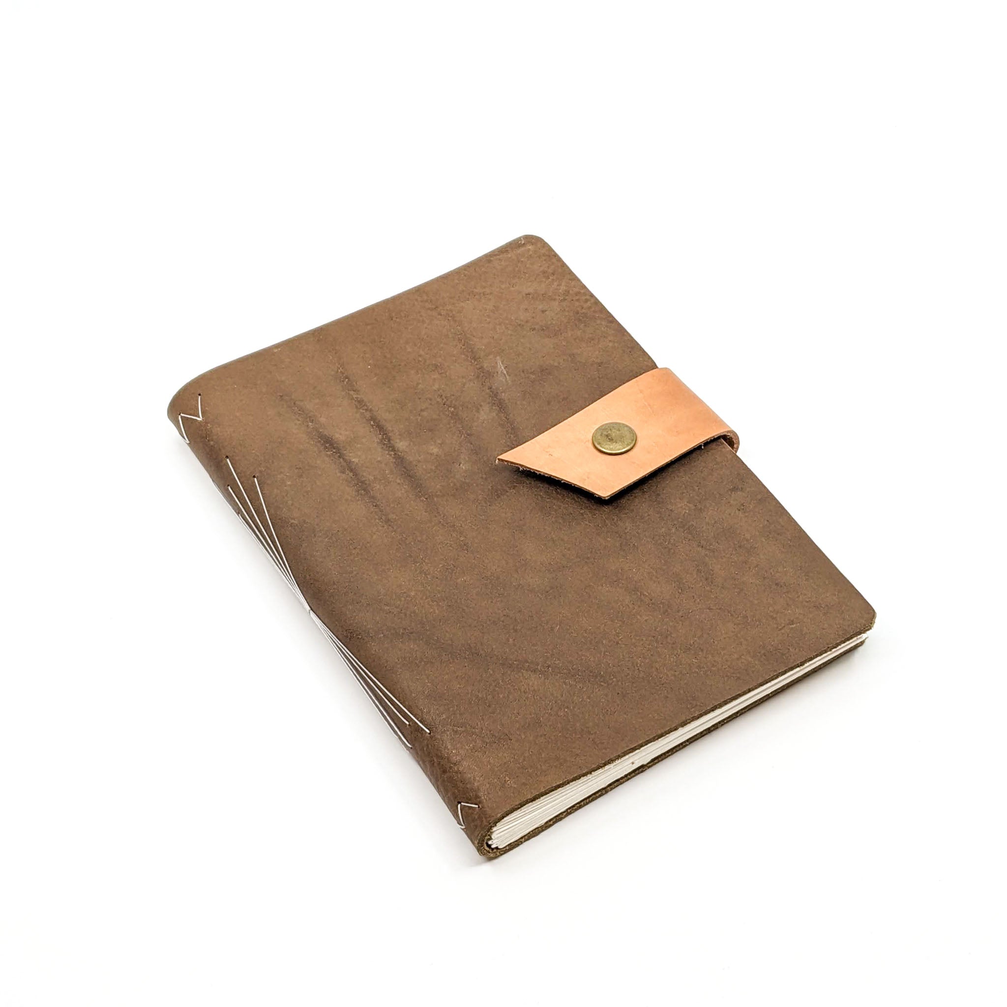 Med.  Leather Journal with Key or Snap