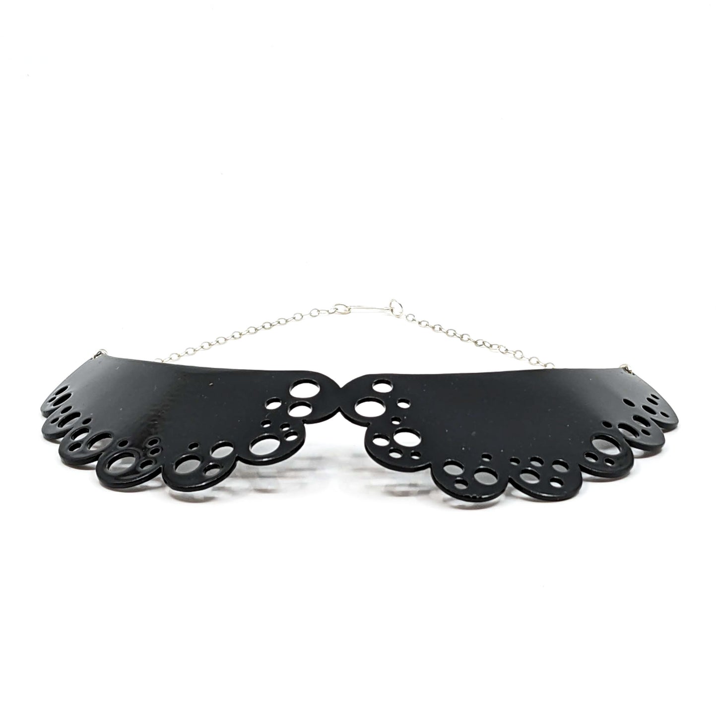 Matte Black Peter Pan Lace Collar Necklace-ST8039