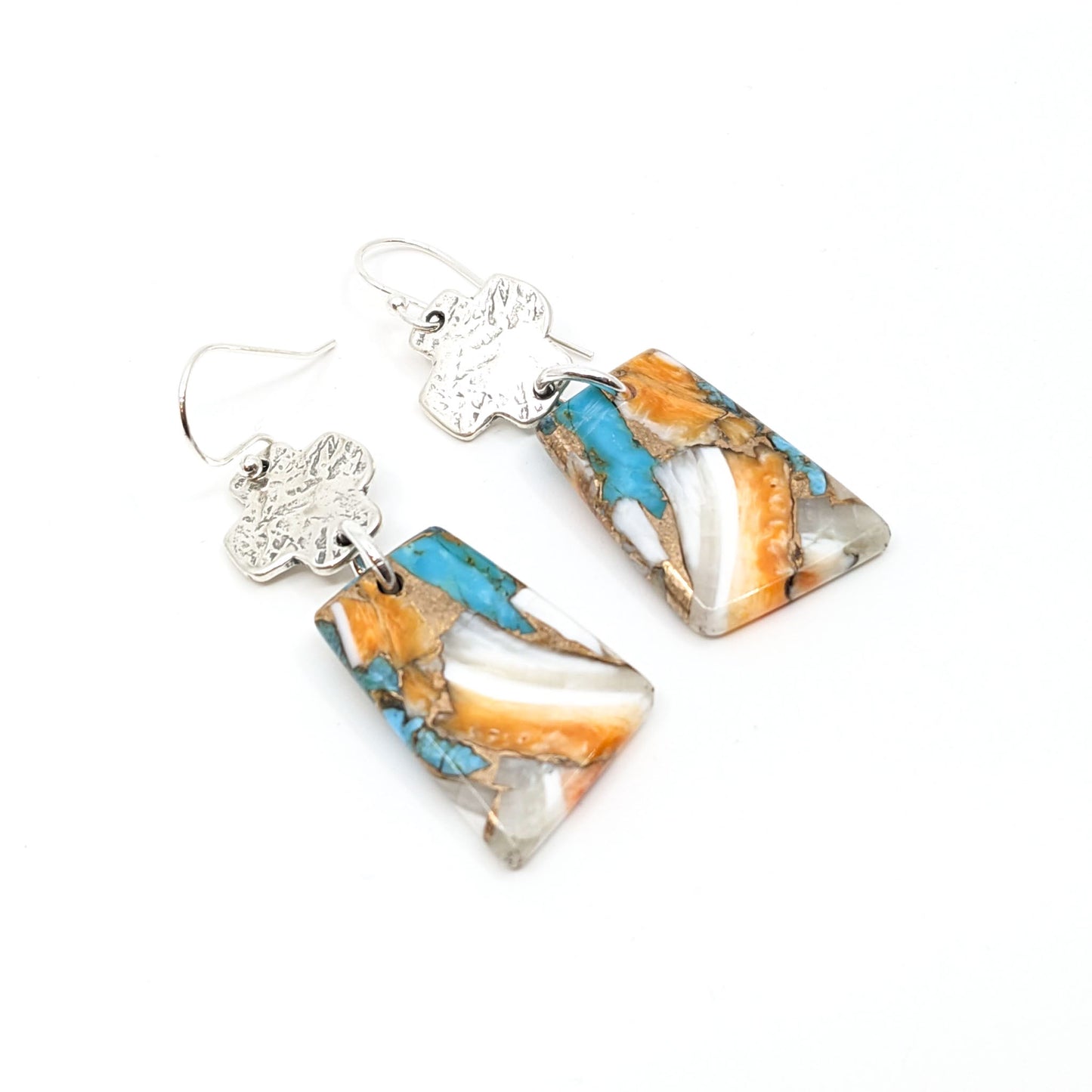 Small Earrings with Large Stone Slab-RKE-16