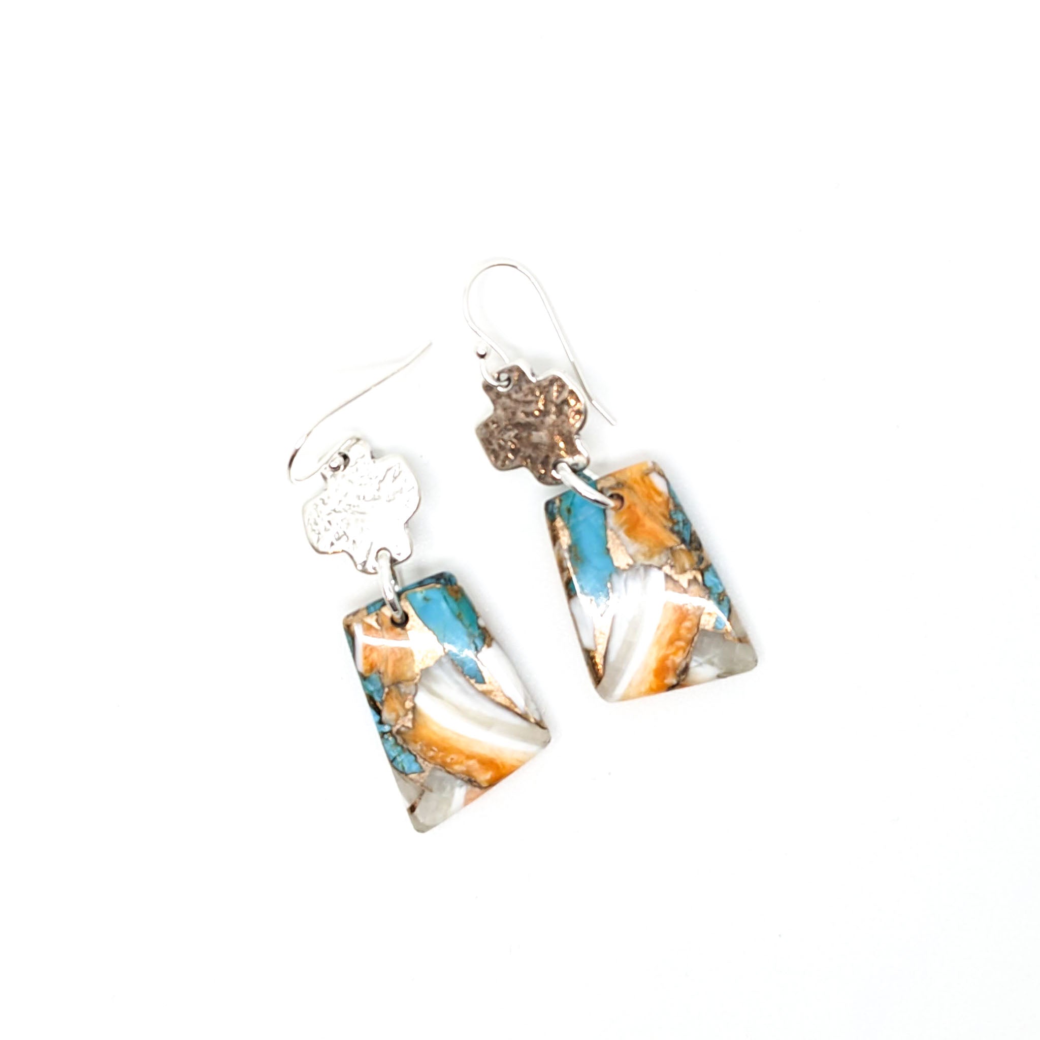 Small Earrings with Large Stone Slab-RKE-16