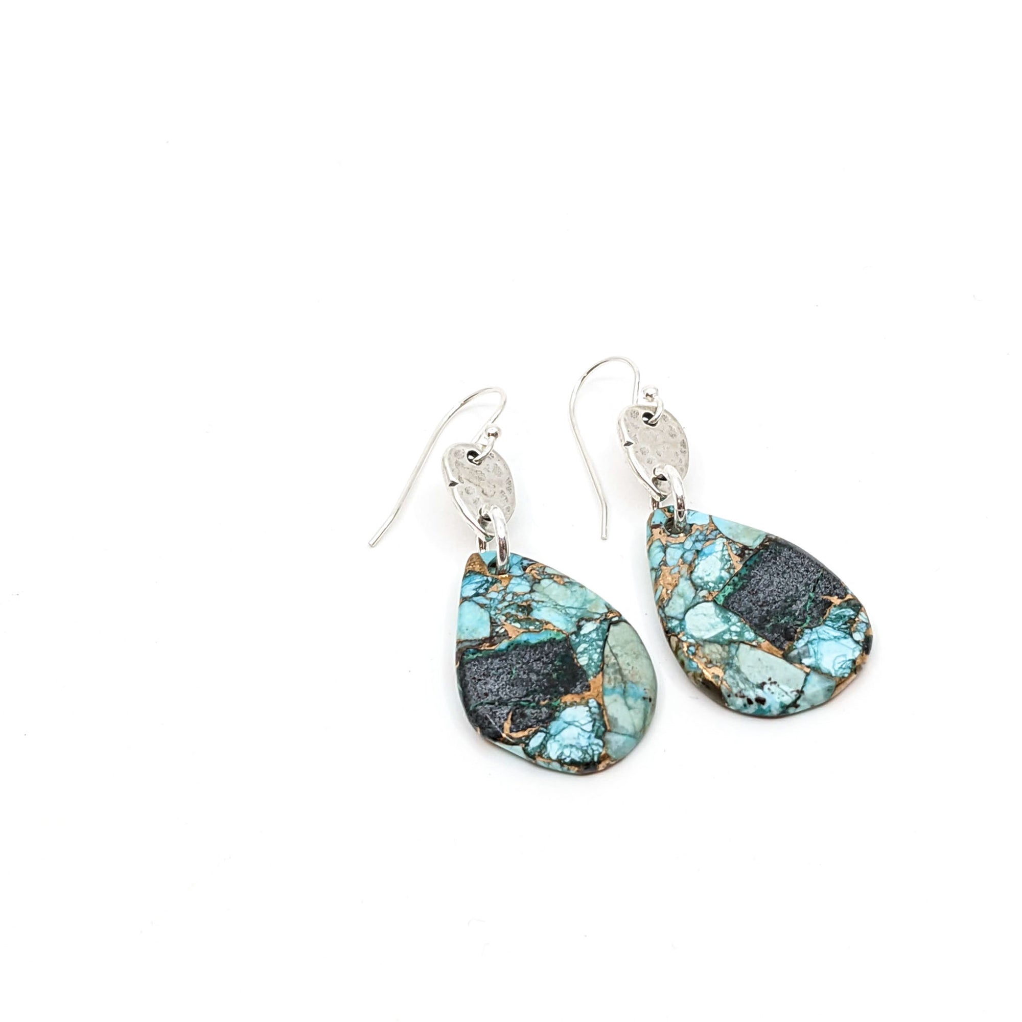 Small Earrings with Large Stone Slab-RKE-16