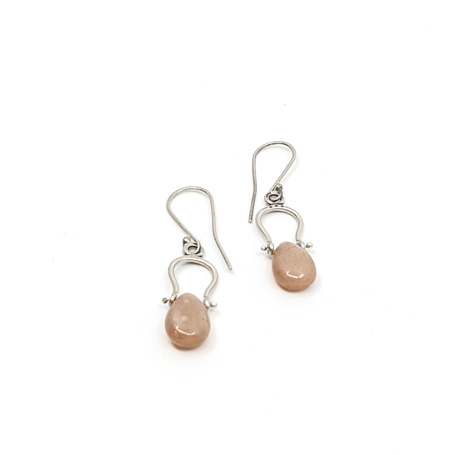 Petite Swing Earrings-Peach Moonstone