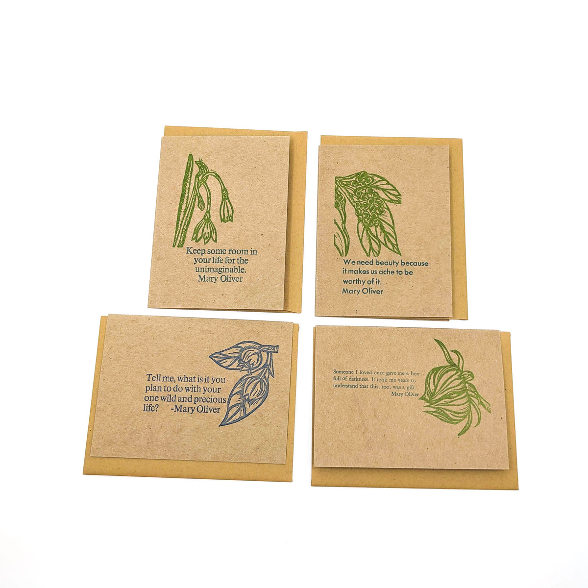 Purple Pumpkin Press - Greeting Card Box Sets (of 4) - Mary Oliver Quotes - VISUAL INDEX