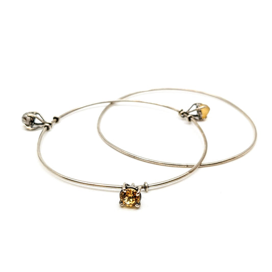 Bangle Set, Citrine, rough citrine, pyrite
