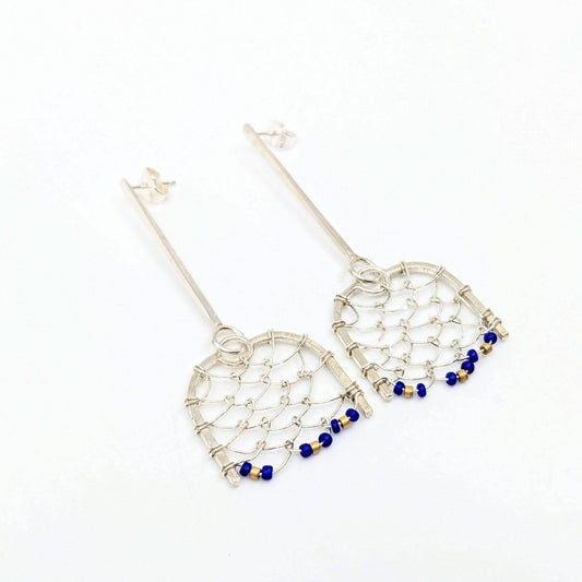 Netted Drop Earrings and Beading