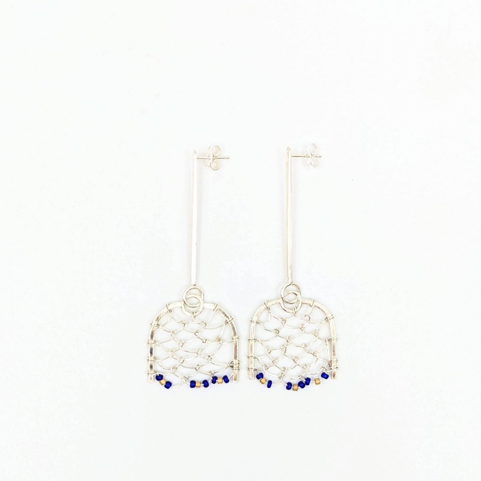 Netted Drop Earrings and Beading