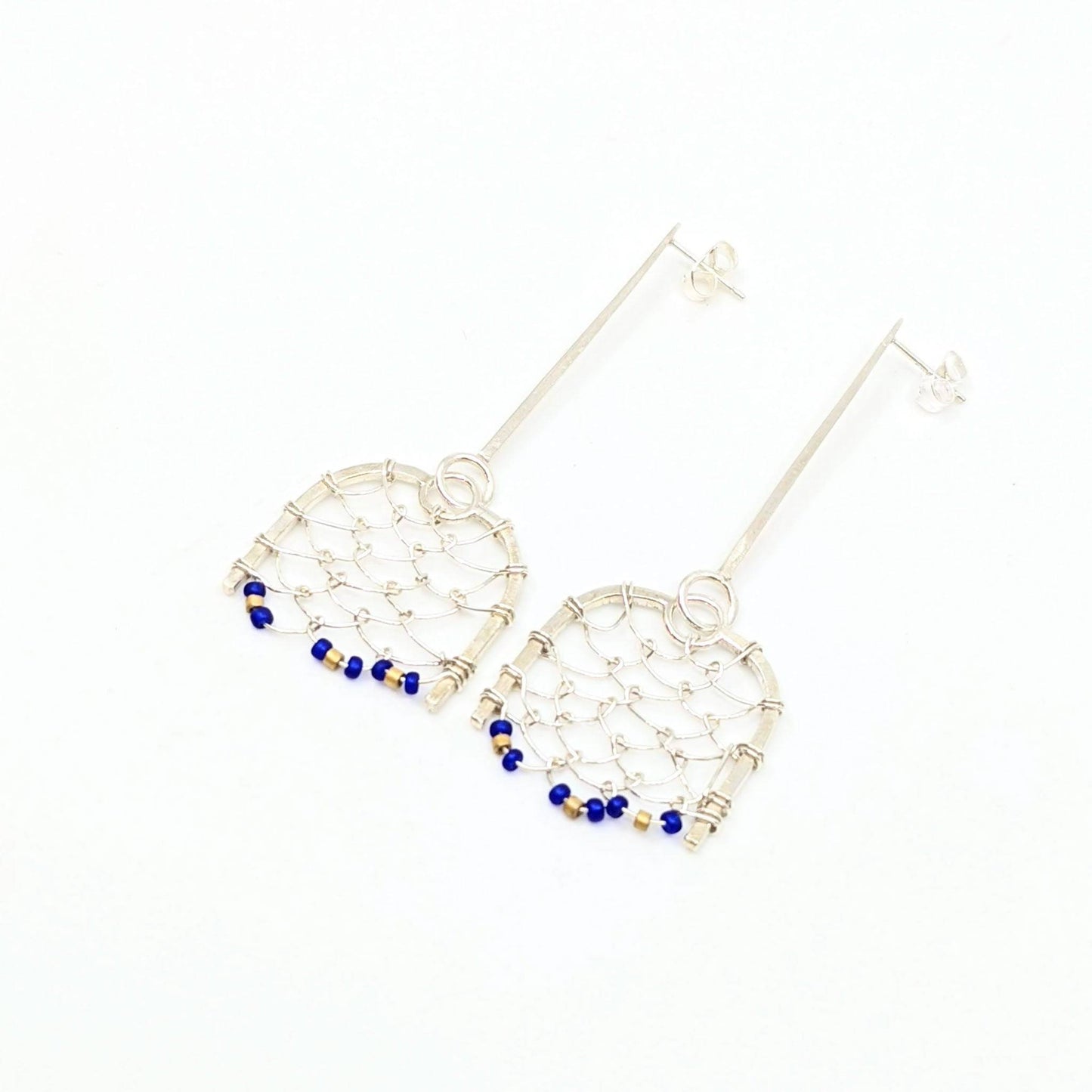 Netted Drop Earrings and Beading