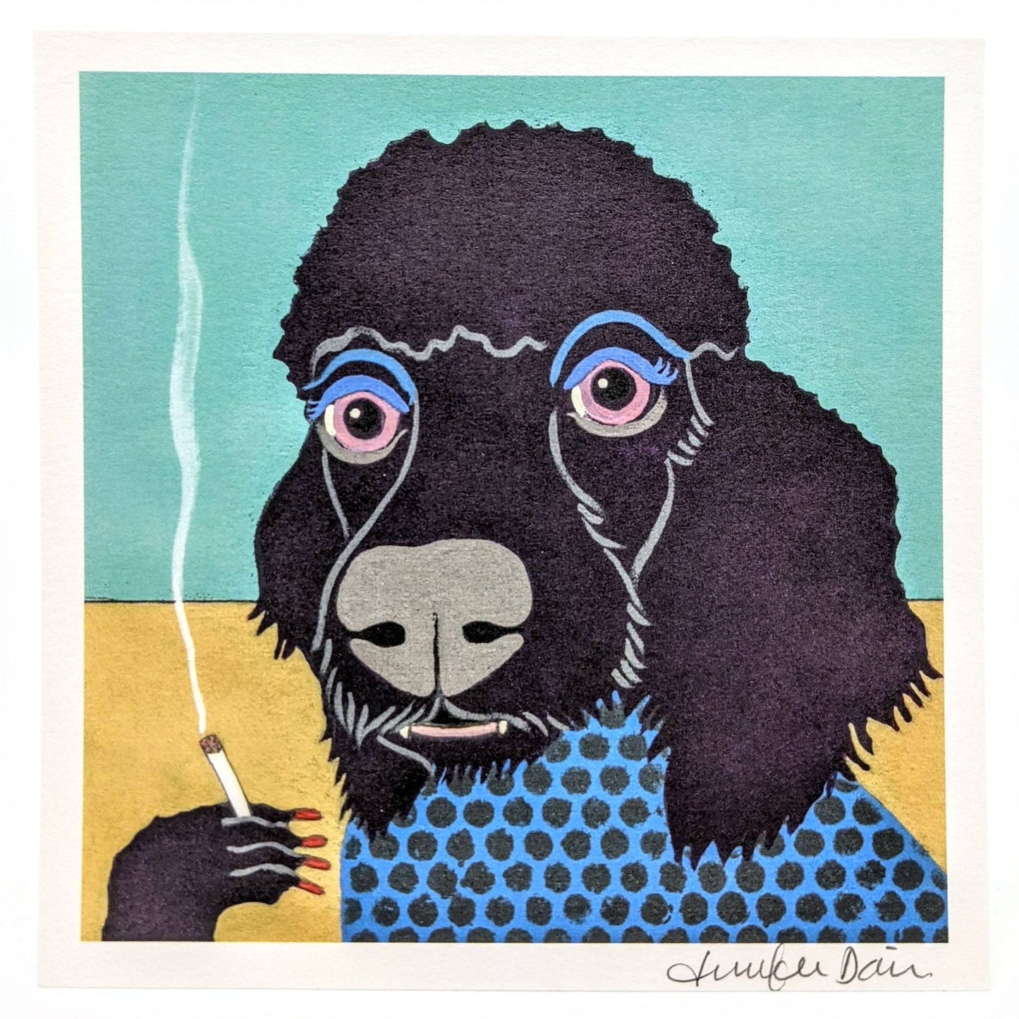 Smoking Poodle- Print