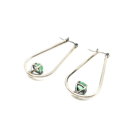 Locking U Hoops with Chrysoprase