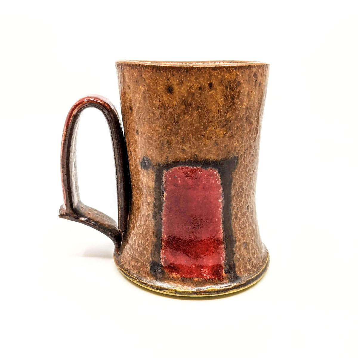 Mike Bowen - Mugs - Harvest Yellow with Red Brushstroke and Handle - VISUAL INDEX