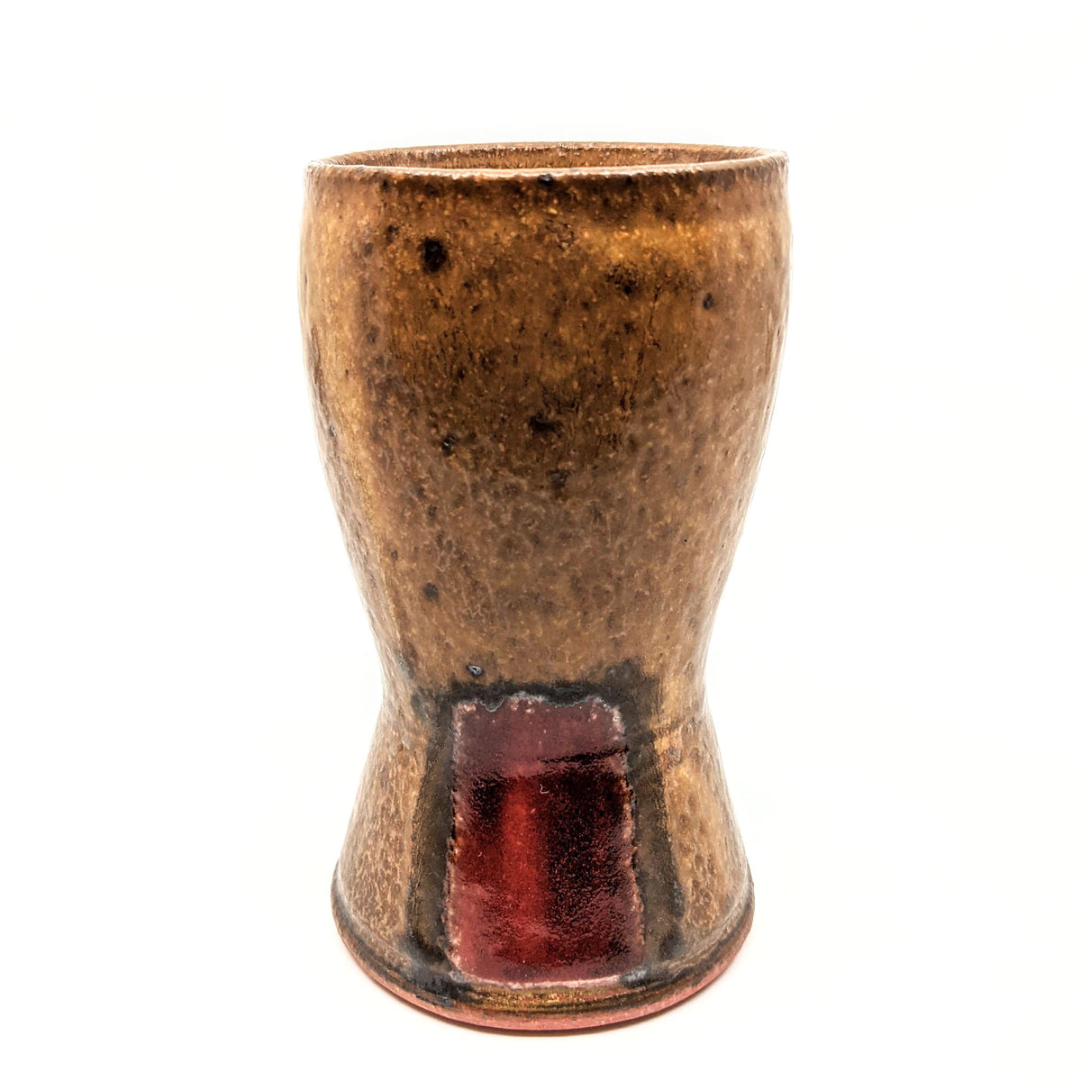 Mike Bowen - Tall Tumbler - Harvest Yellow with Short Red Brushstroke - VISUAL INDEX