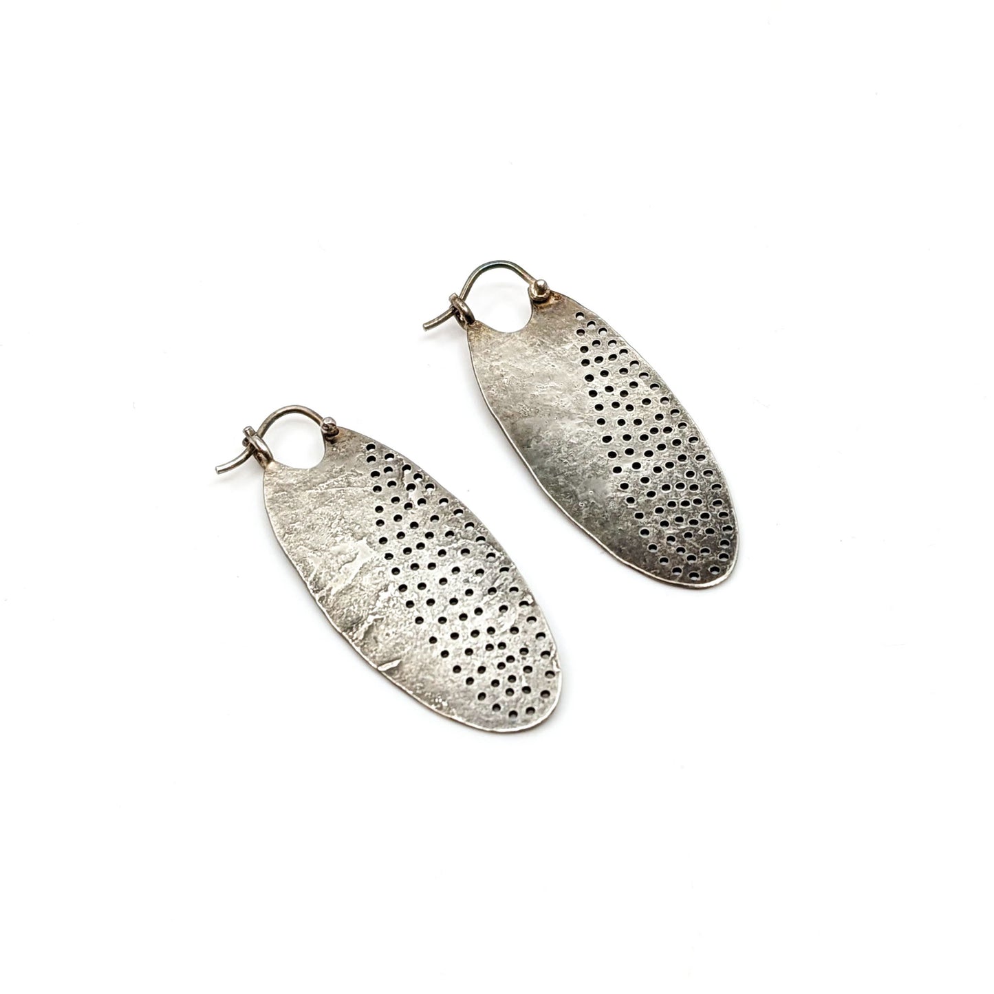 Small Perforated Oval- Earrings