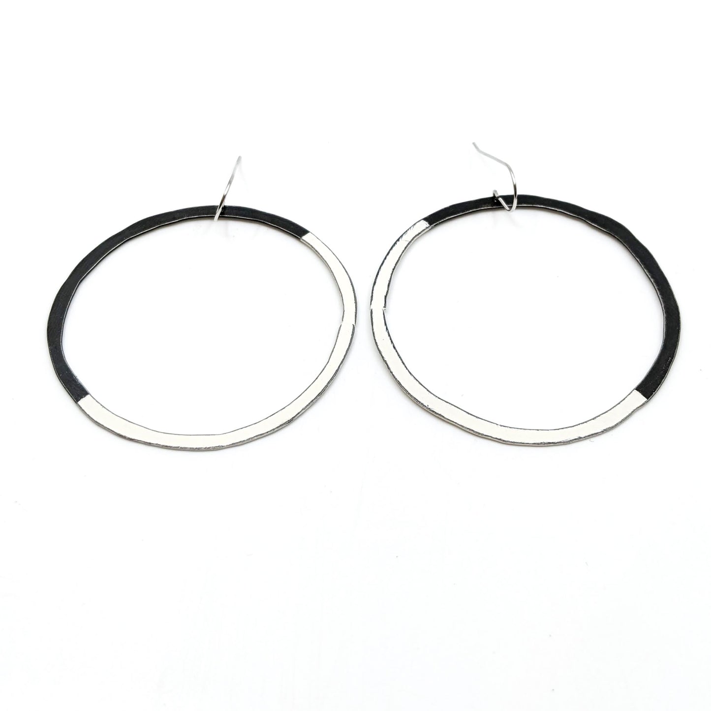 Big Circle, Black/White Earrings