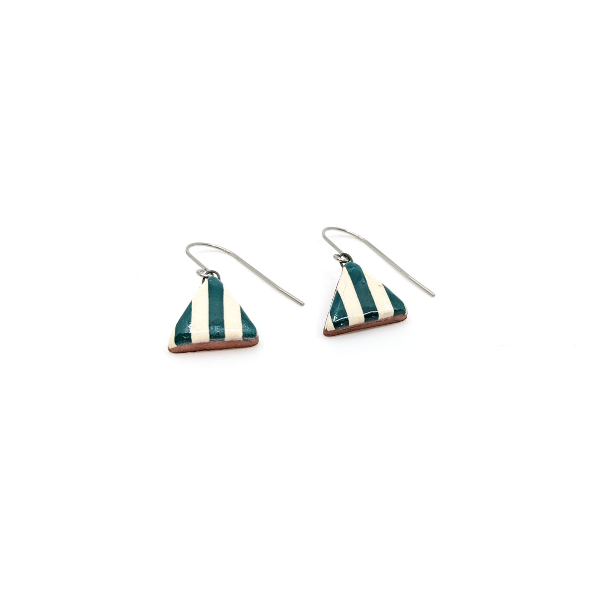 Diane Demers - Smith - Tiny Triangle - Earrings - Vertical Stripes - VISUAL INDEX