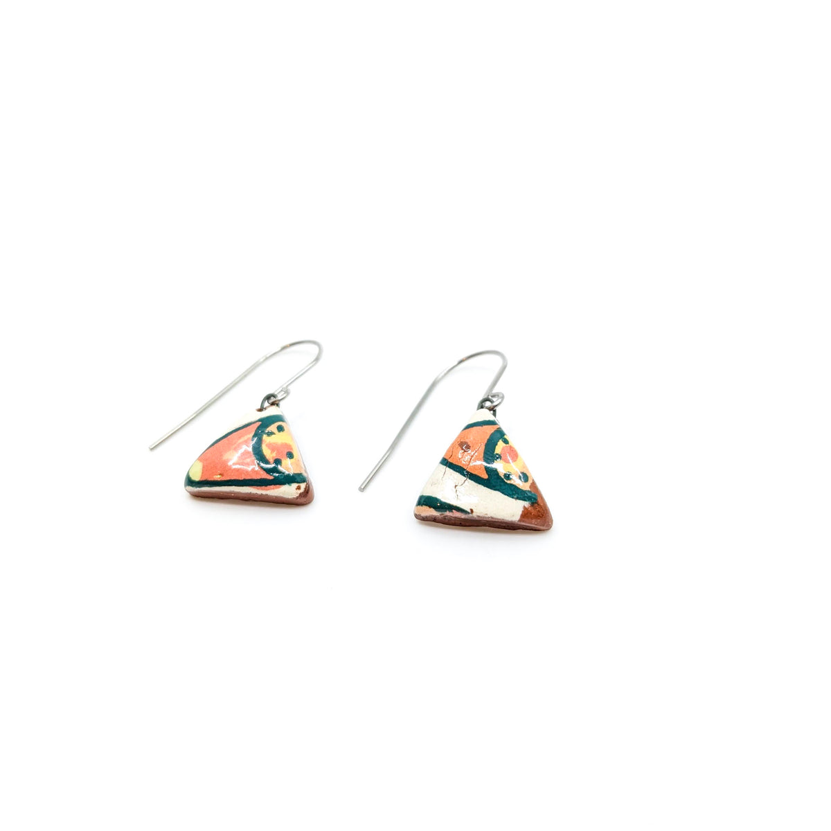 Diane Demers - Smith - Tiny Triangle - Earrings - Flower Transfer - VISUAL INDEX