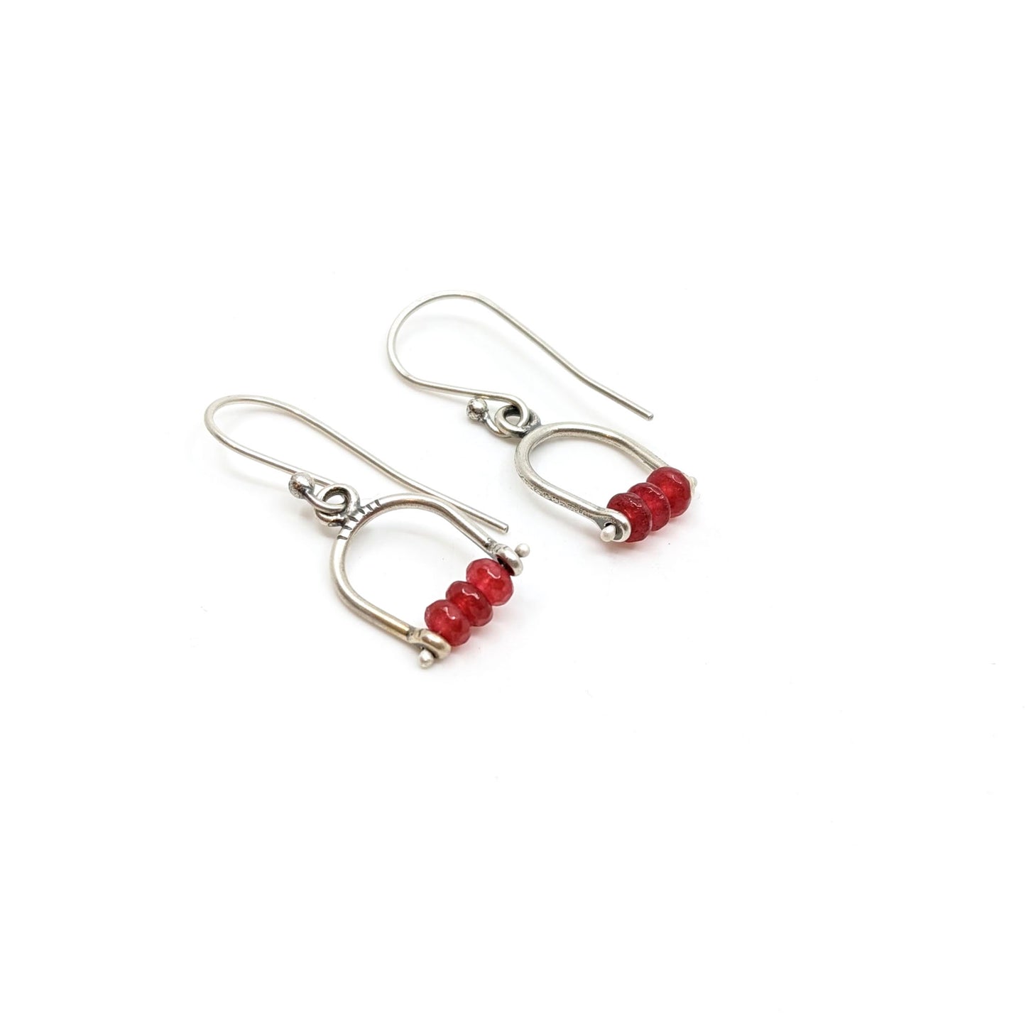 Petite Swings, Cranberry Jade, Earrings-APS ER34 SS
