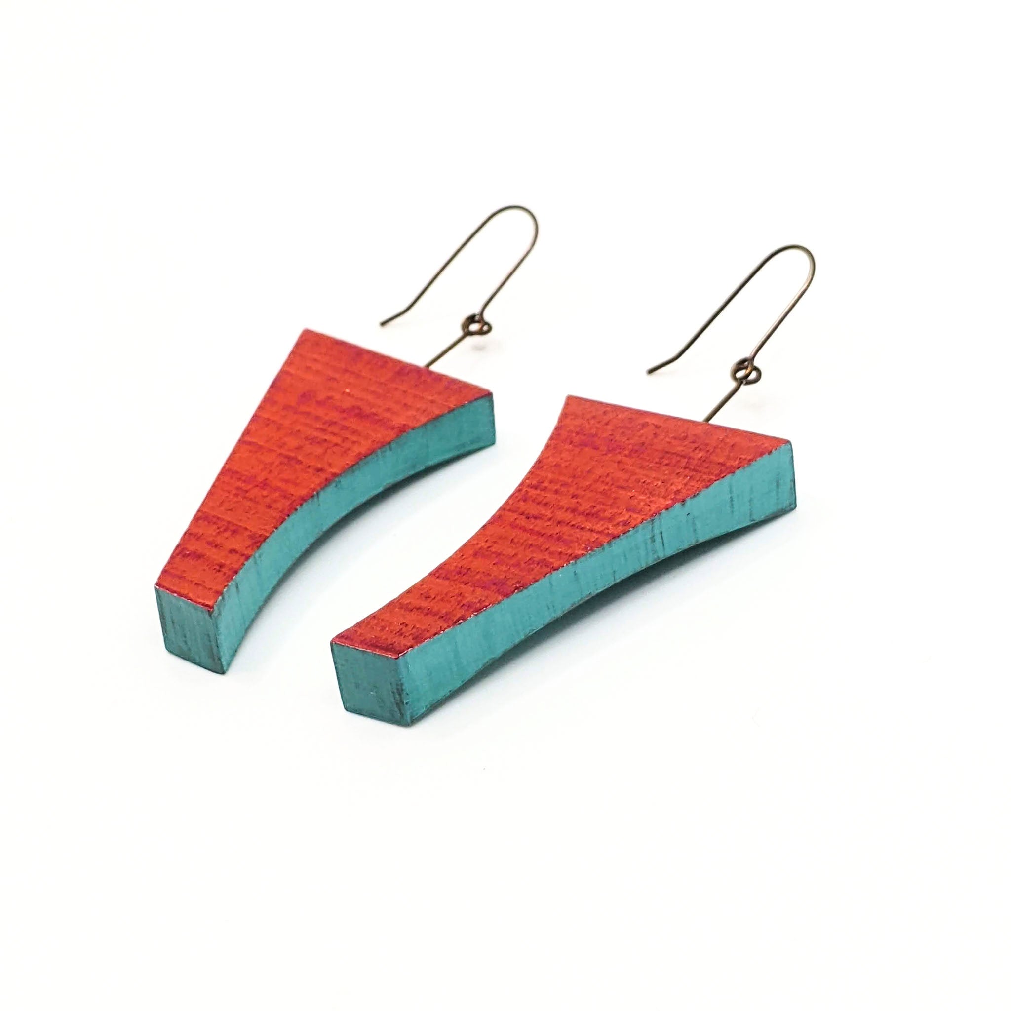 Wooden Earrings, Painted