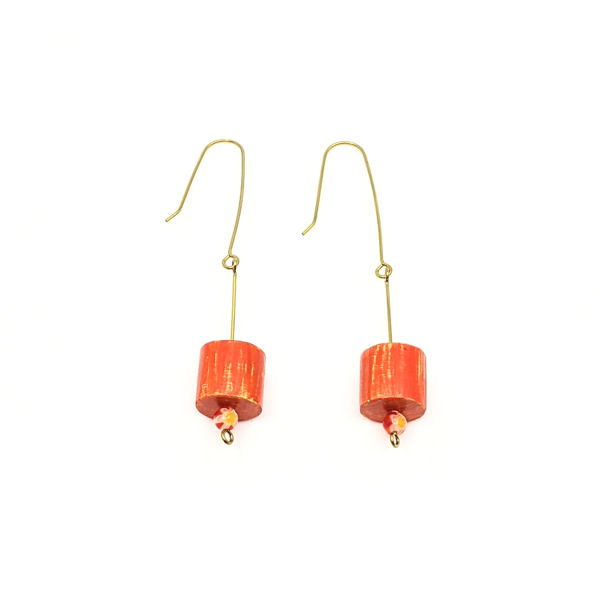 Wooden Earrings, Painted