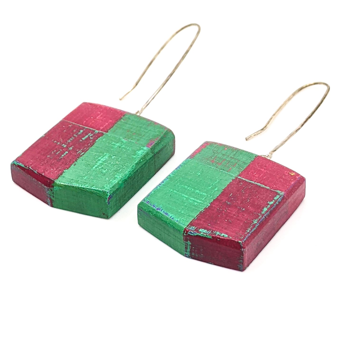 Wooden Earrings, Painted