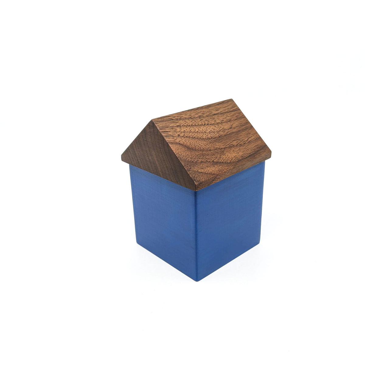 Lauraine Lillie Studios - House Box - Blue Box with Walnut Top - VISUAL INDEX