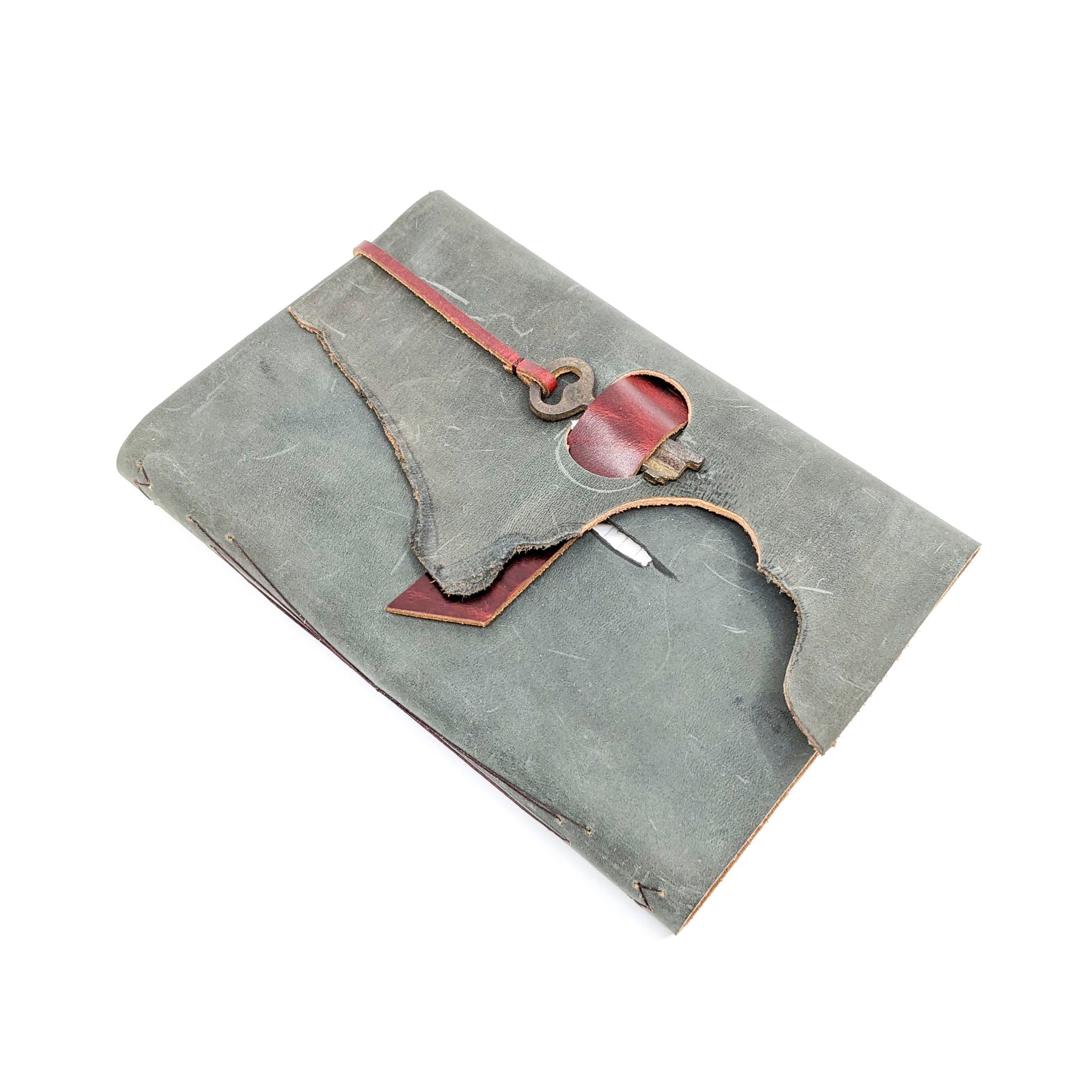 Med.  Leather Journal with Key or Snap