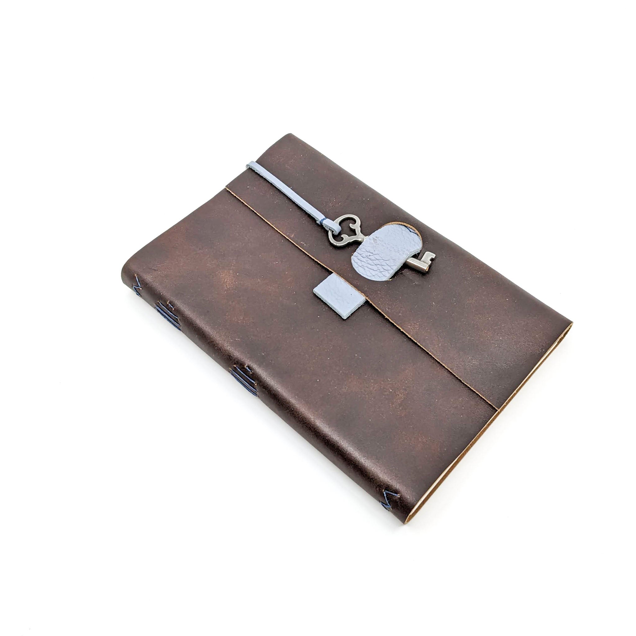 Med.  Leather Journal with Key or Snap