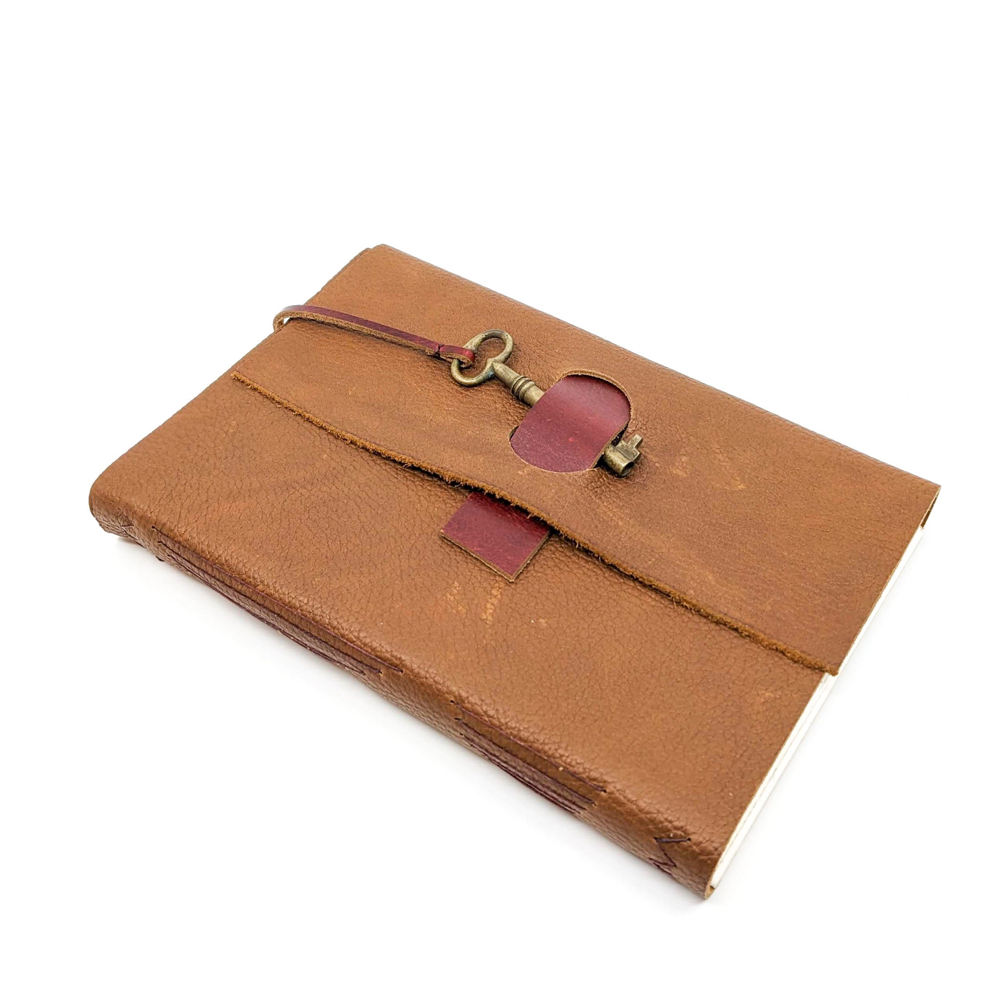 Med.  Leather Journal with Key or Snap