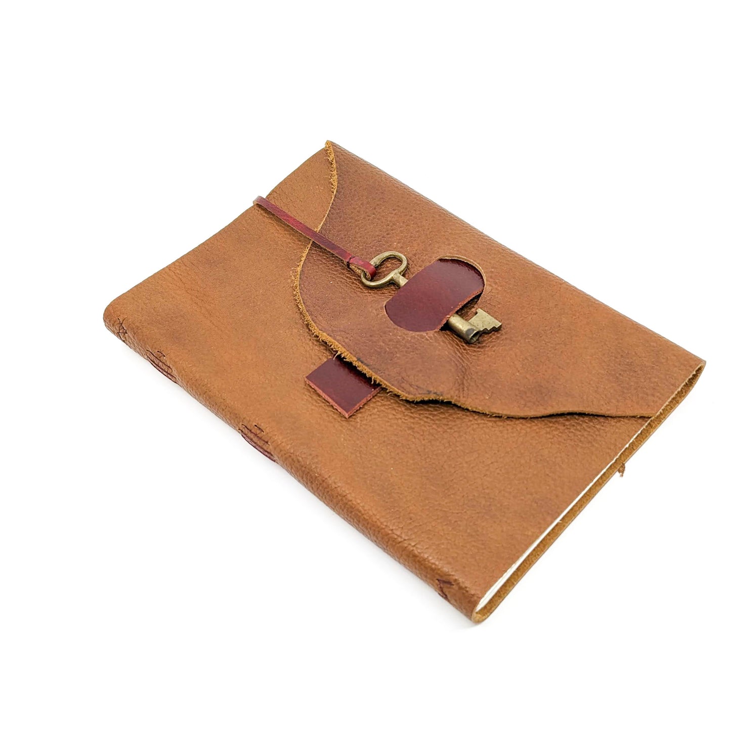 Med.  Leather Journal with Key or Snap