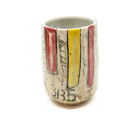 Tumbler with Red and Yellow Bars-VITH3