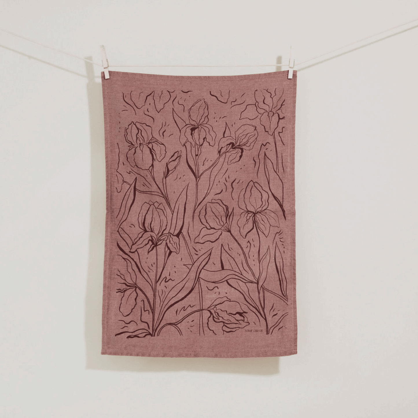 Iris- Tea Towel in Fig