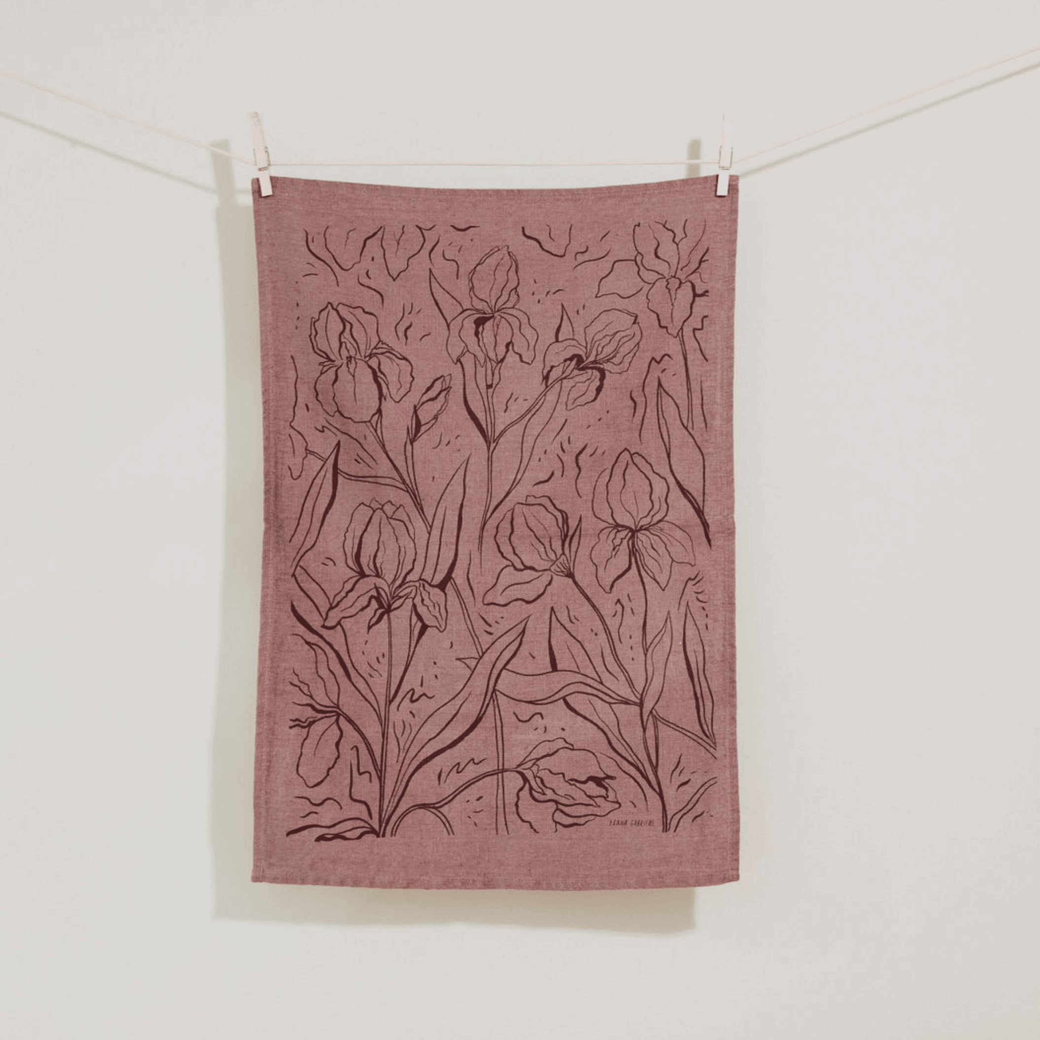 Iris- Tea Towel in Fig